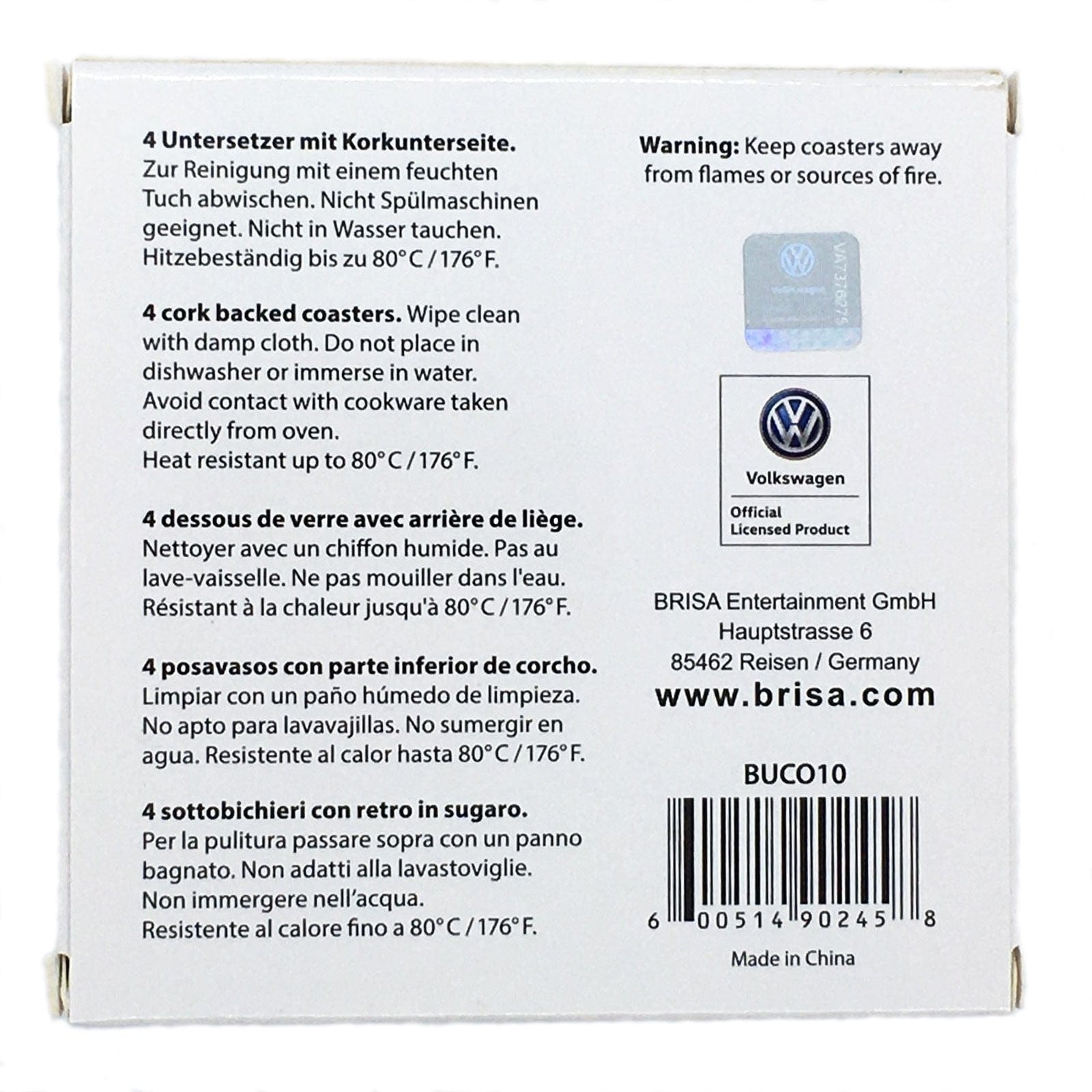 VW T1 Bus Coasters - Stripes - Set of 4.