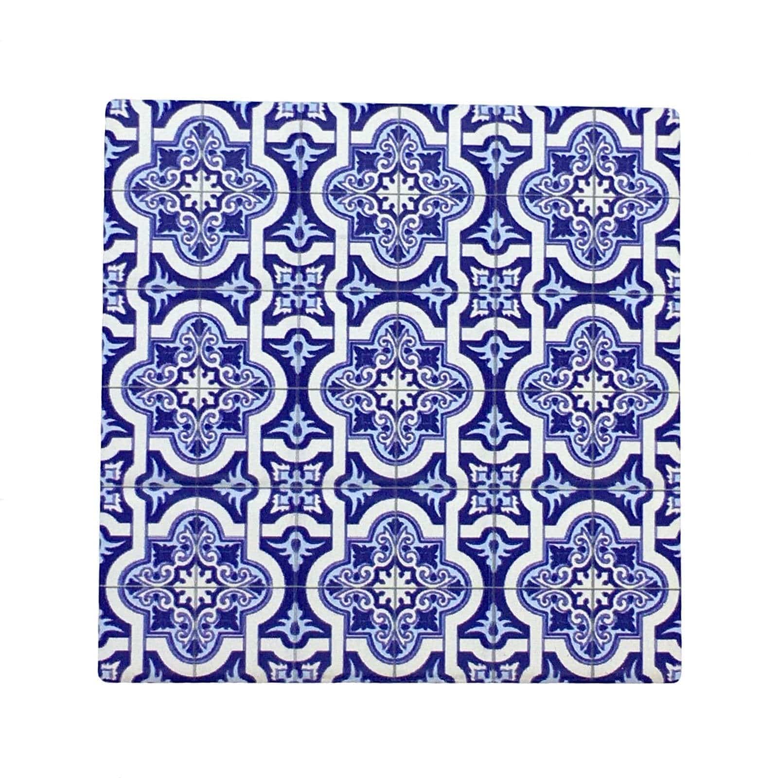Blue and White Moroccan Tile Coasters - Set of 4.