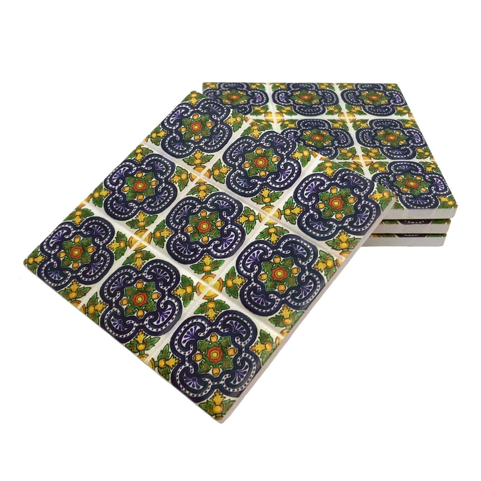 Moroccan Tile Coasters - Design 6 - Set of 4
