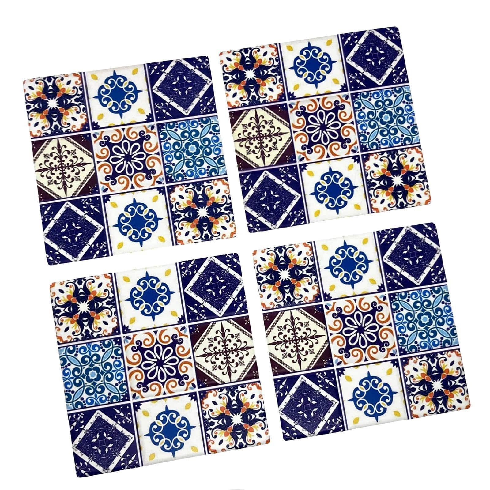 Moroccan Tile Coasters - Design 8 - Set of 4.
