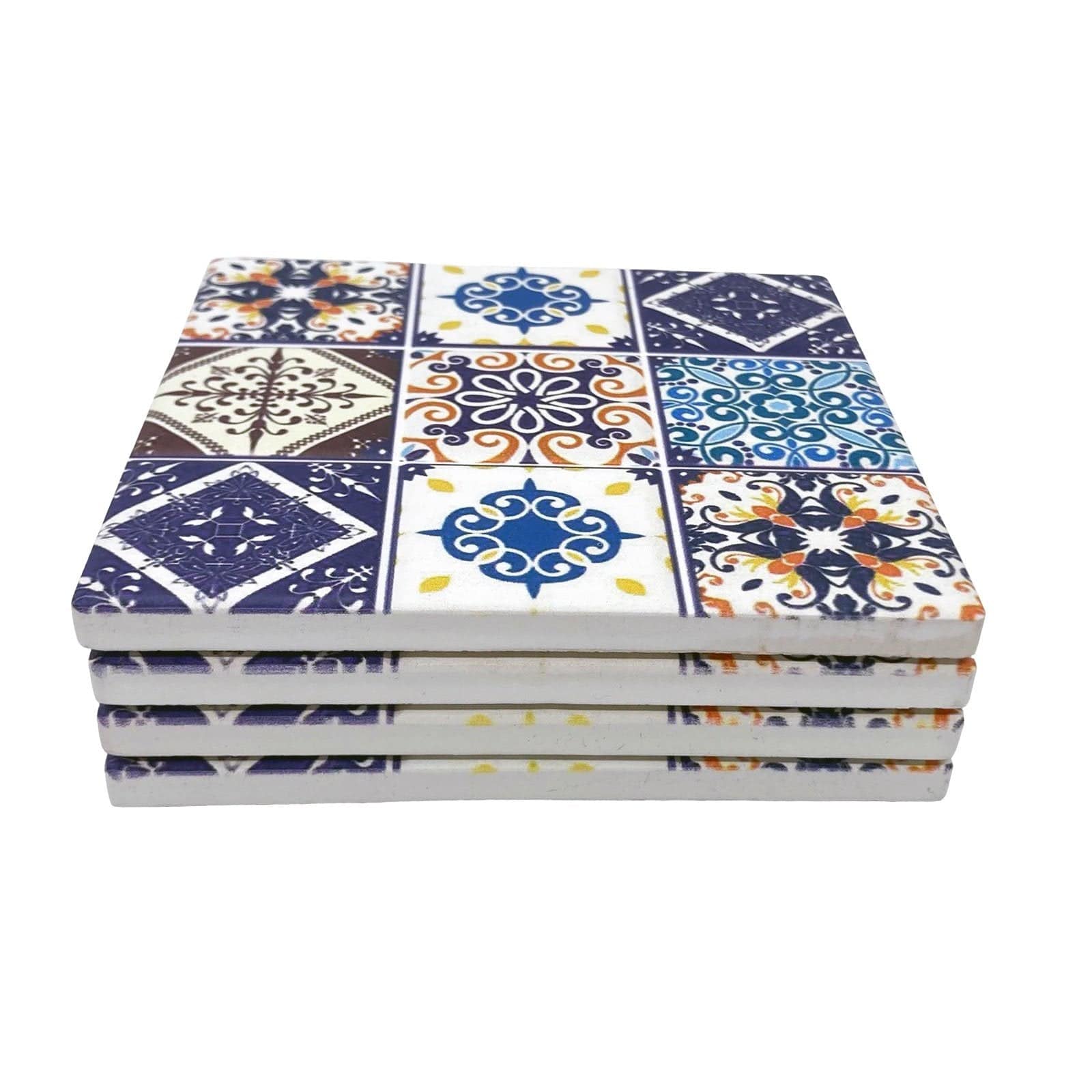 Moroccan Tile Coasters - Design 8 - Set of 4.