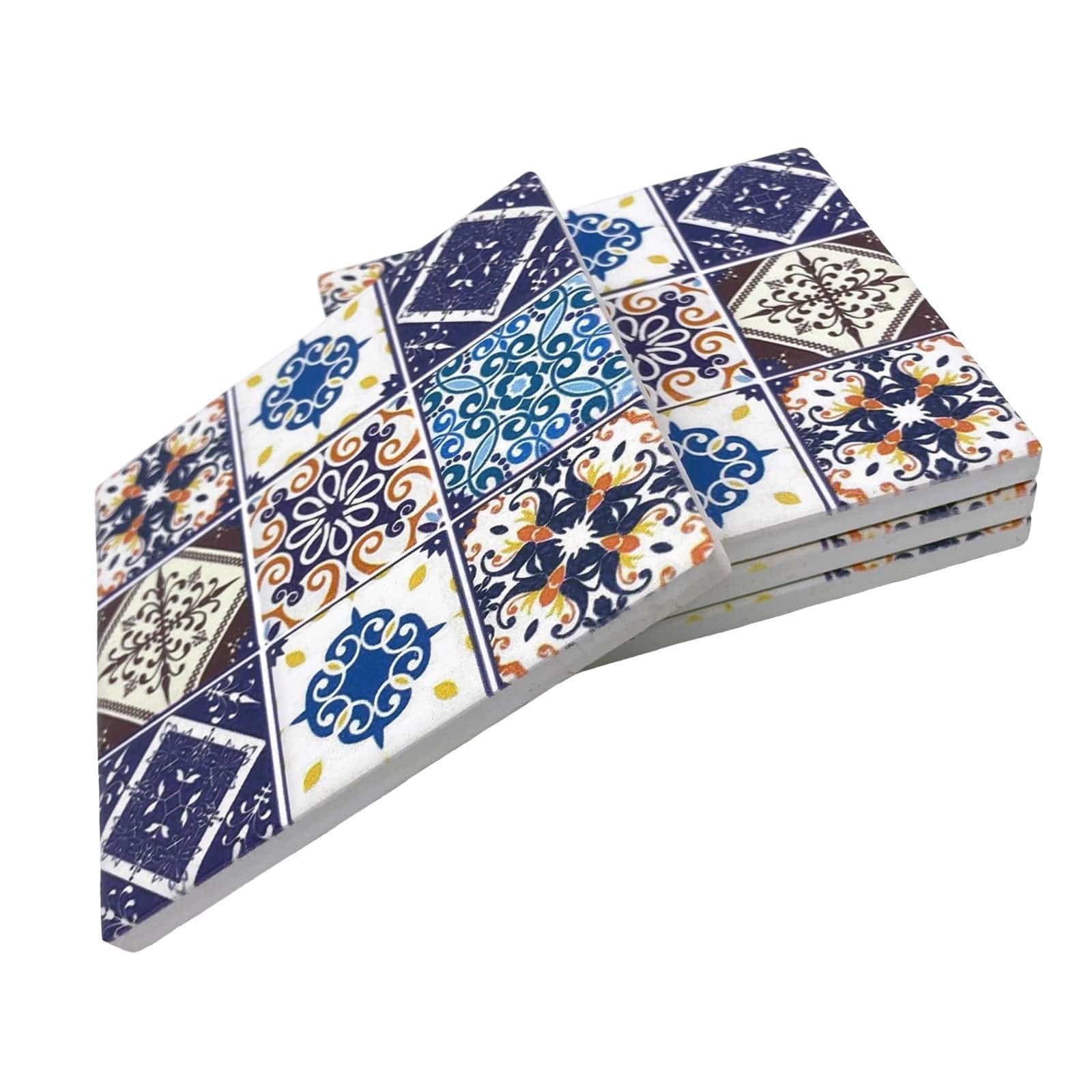 Moroccan Tile Coasters - Design 8 - Set of 4.