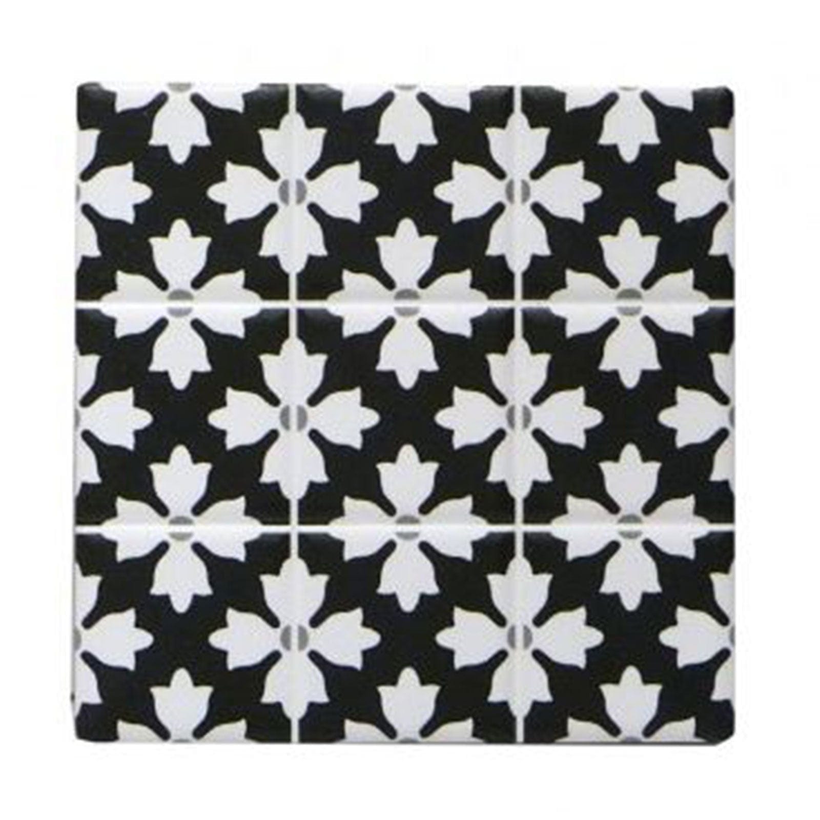 Black and White Moroccan Tile Coasters - Set of 4.