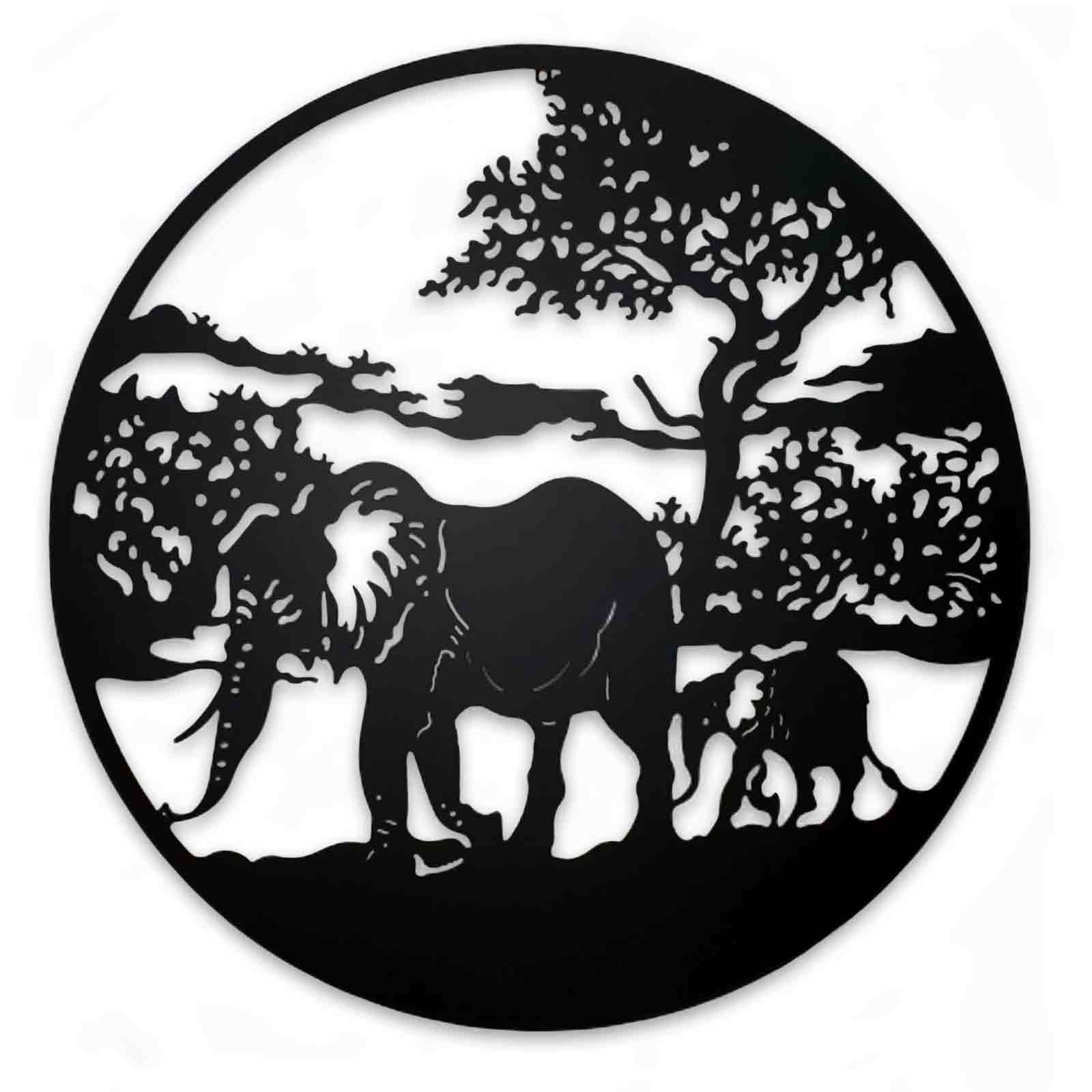 99cm Elephant Round Wall Decor - Hello Homewares