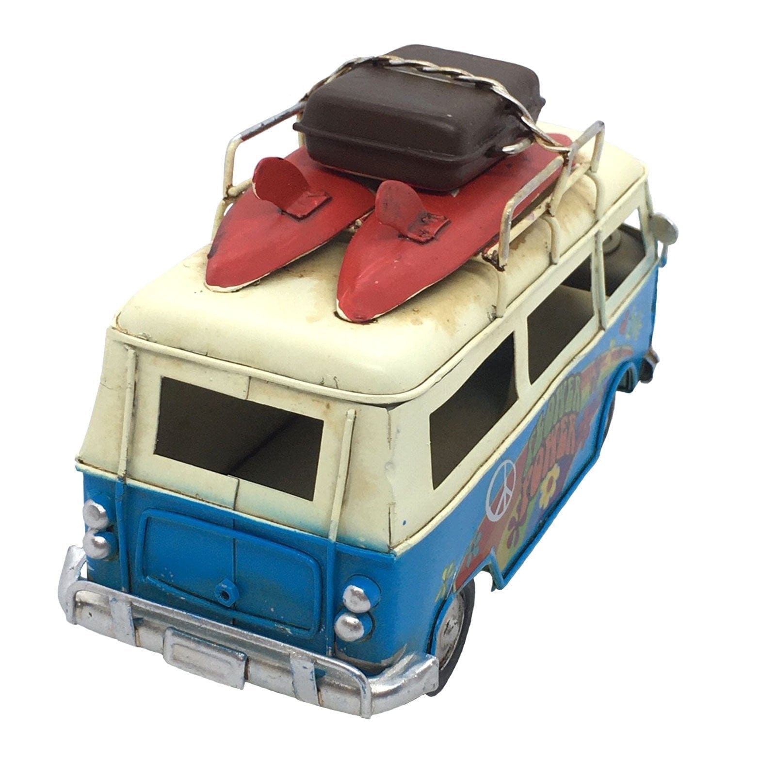 Blue Flower Power Kombi Van.