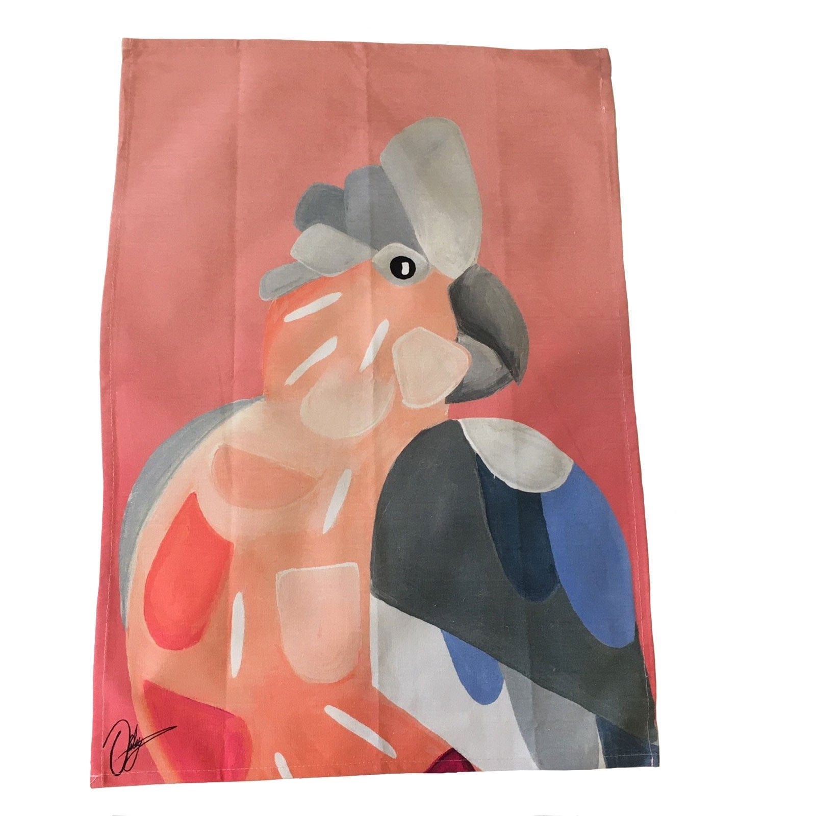 Pink Galah - 100% Cotton Chris Riley Designed Tea Towel.