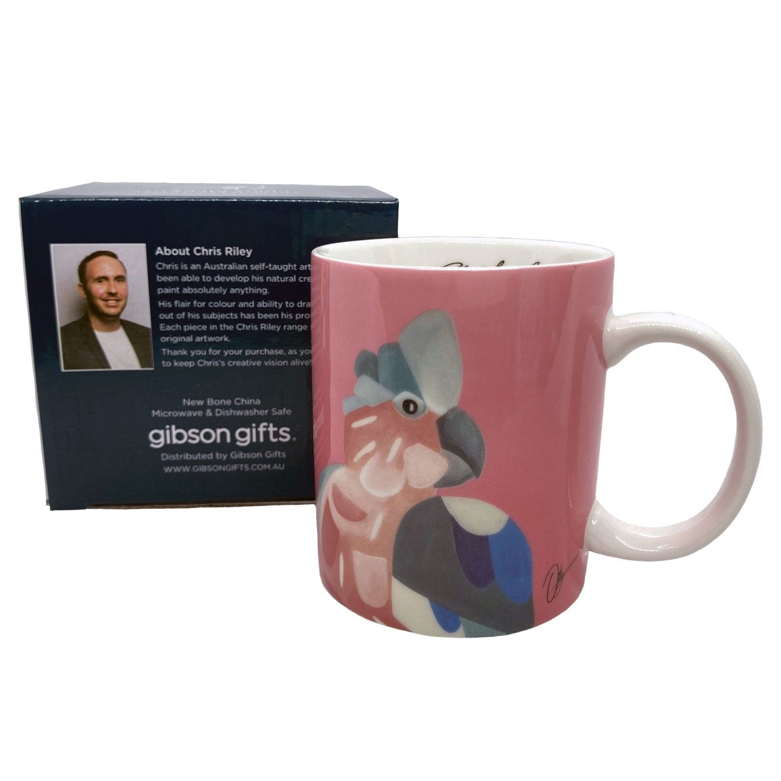 Chris Riley Pink Galah Bone China Mug.