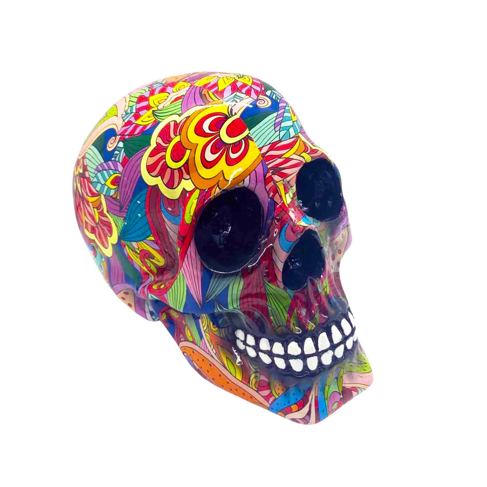 Large Groovy Art Resin Skull