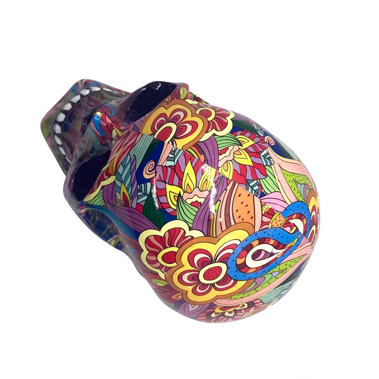 Large Groovy Art Resin Skull