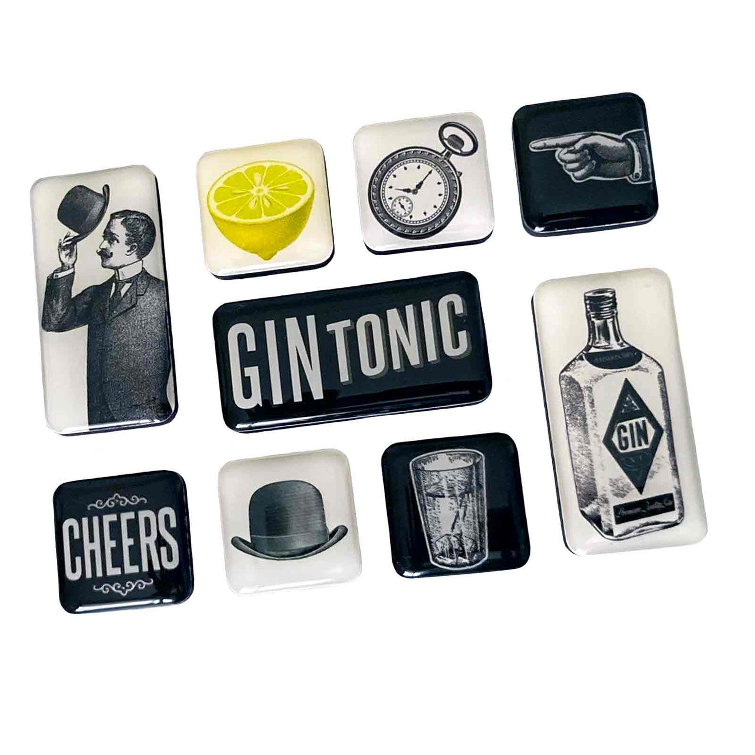 Gin & Tonic Set of 9 Nostalgic Art Magnets