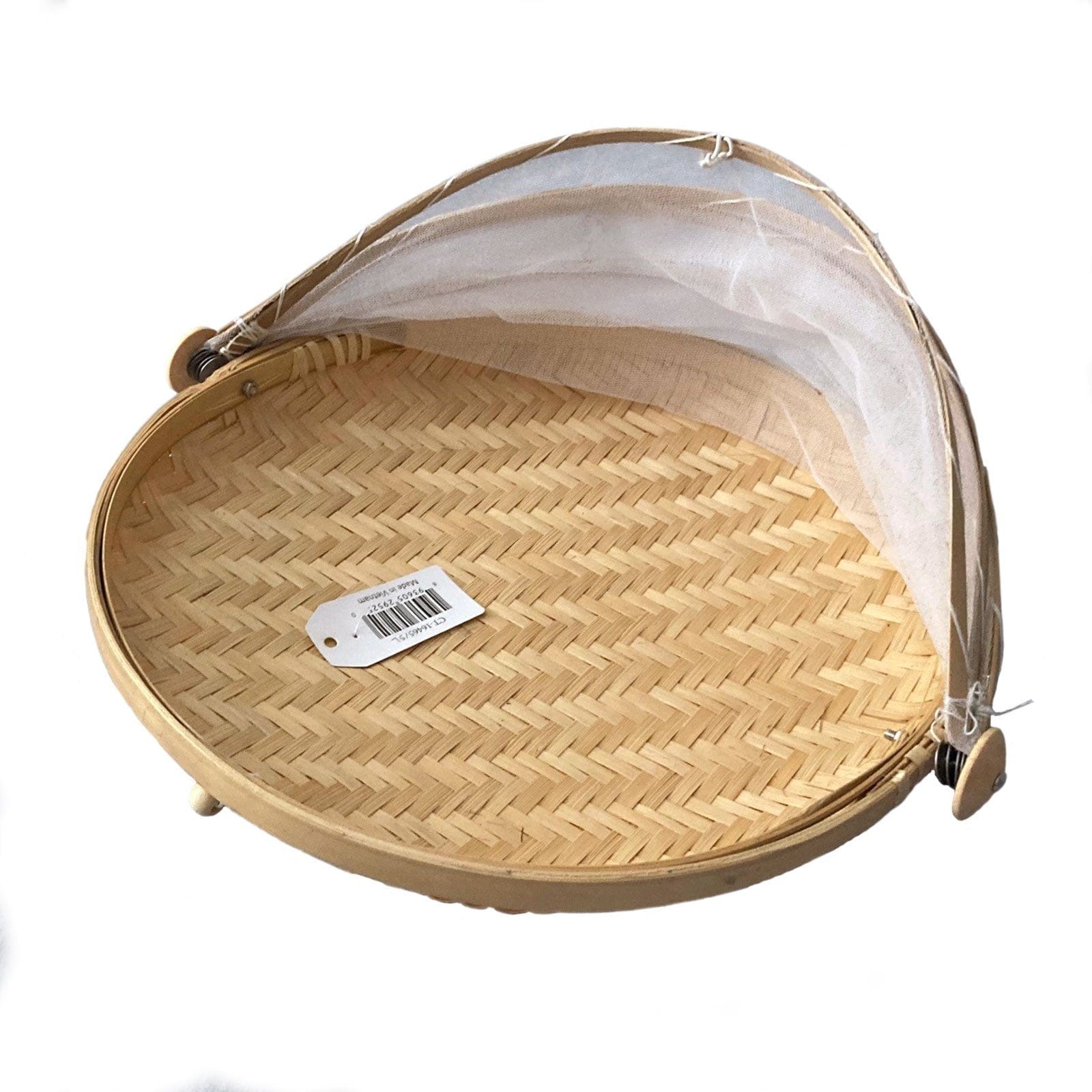 Medium Mesh Food Cover with Bamboo Tray