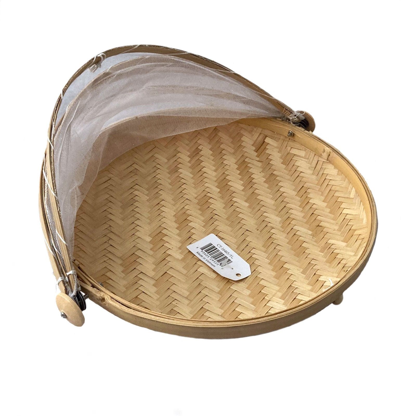 Medium Mesh Food Cover with Bamboo Tray