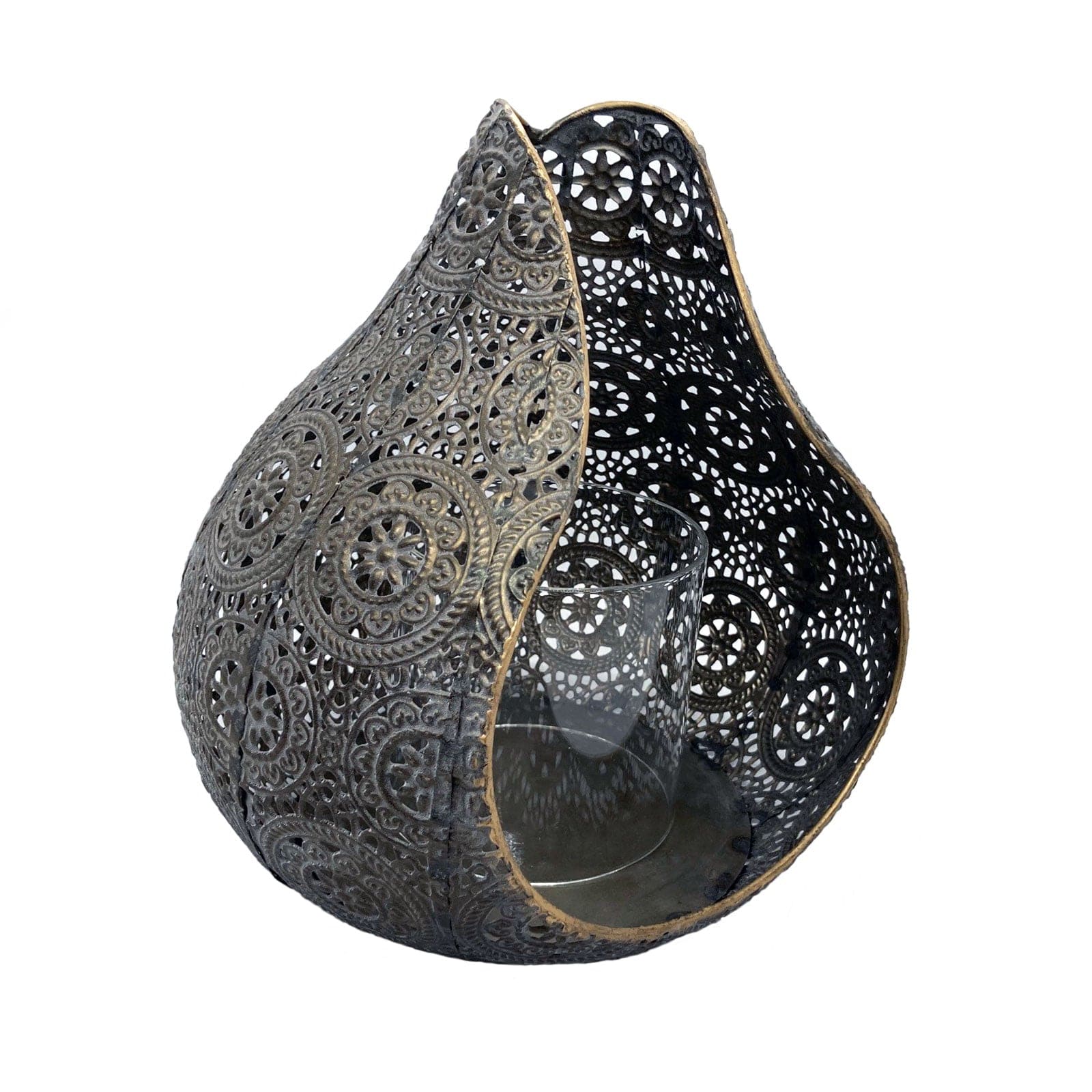 Large Filigree Metal Candle Holder