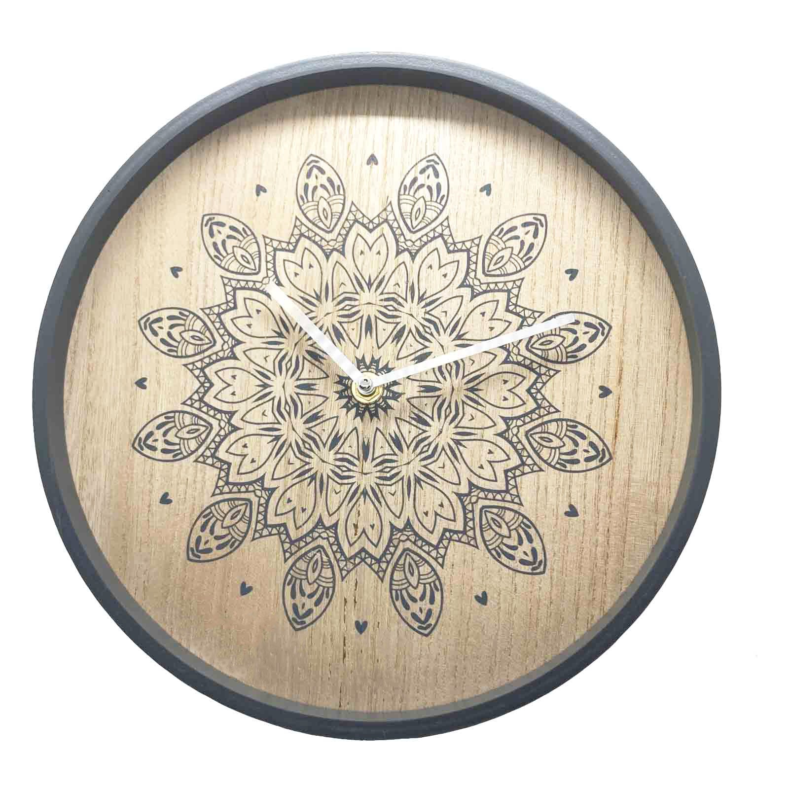 Mandala Home Wooden Wall Clock
