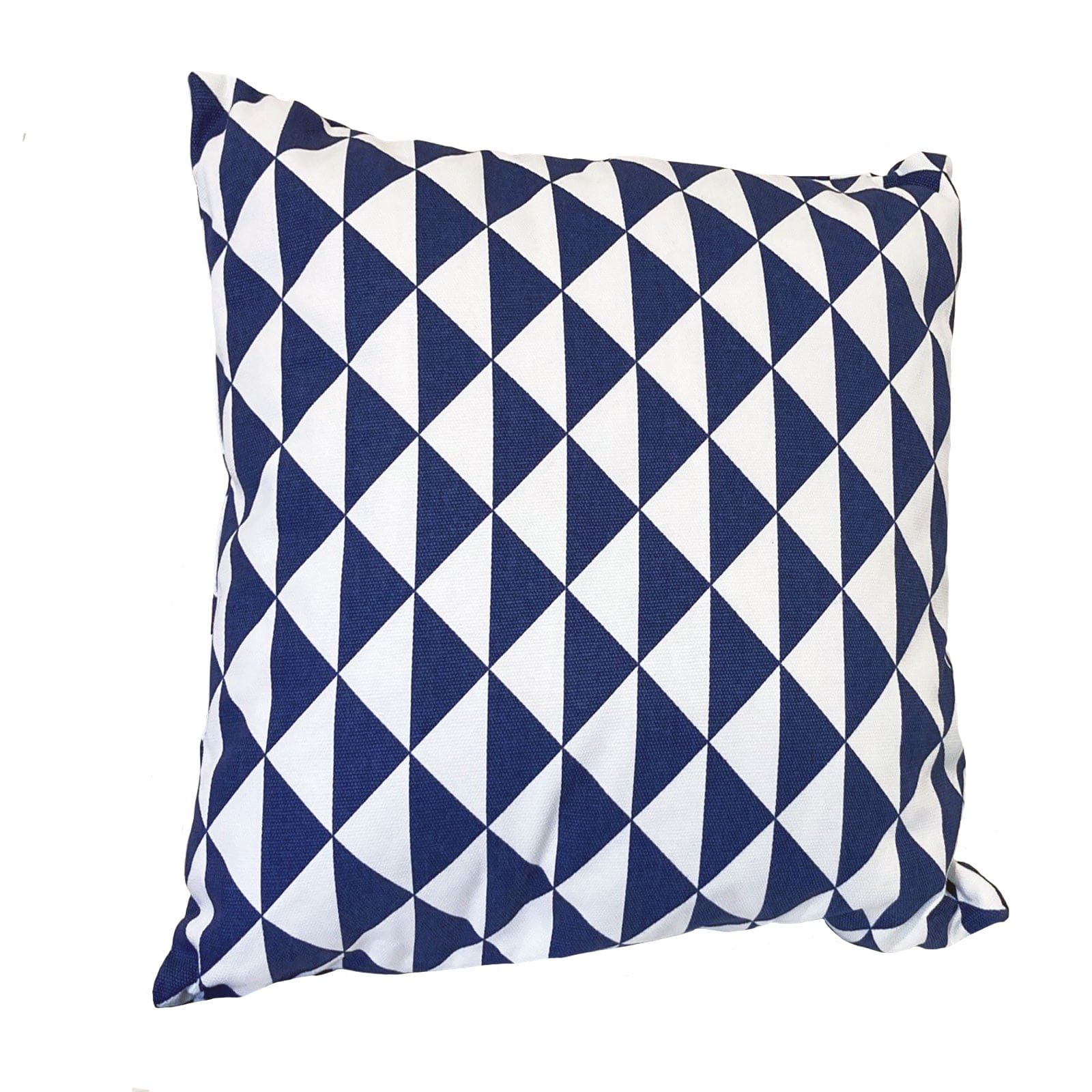 Navy Blue Triangles Indoor Outdoor Cushion