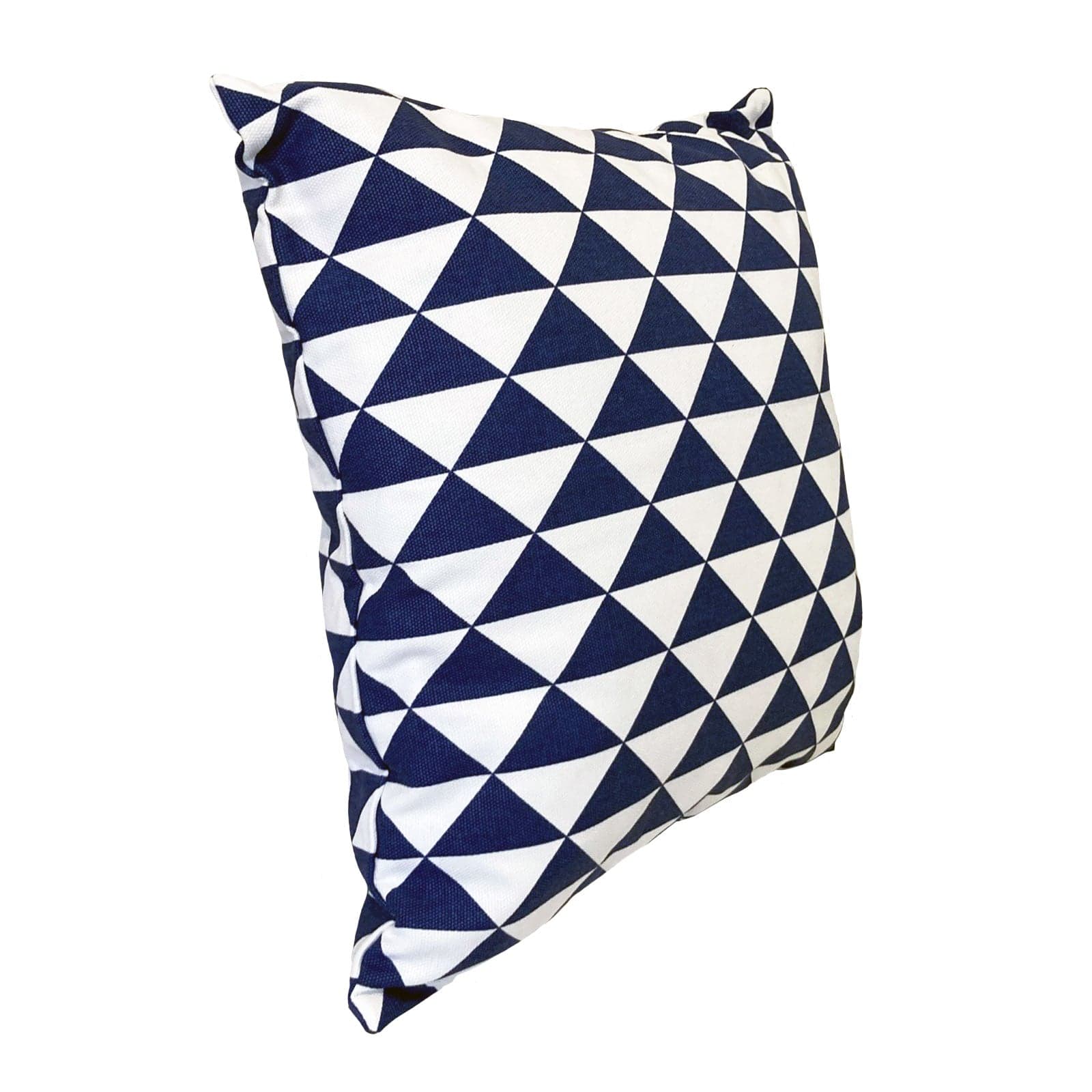 Navy Blue Triangles Indoor Outdoor Cushion