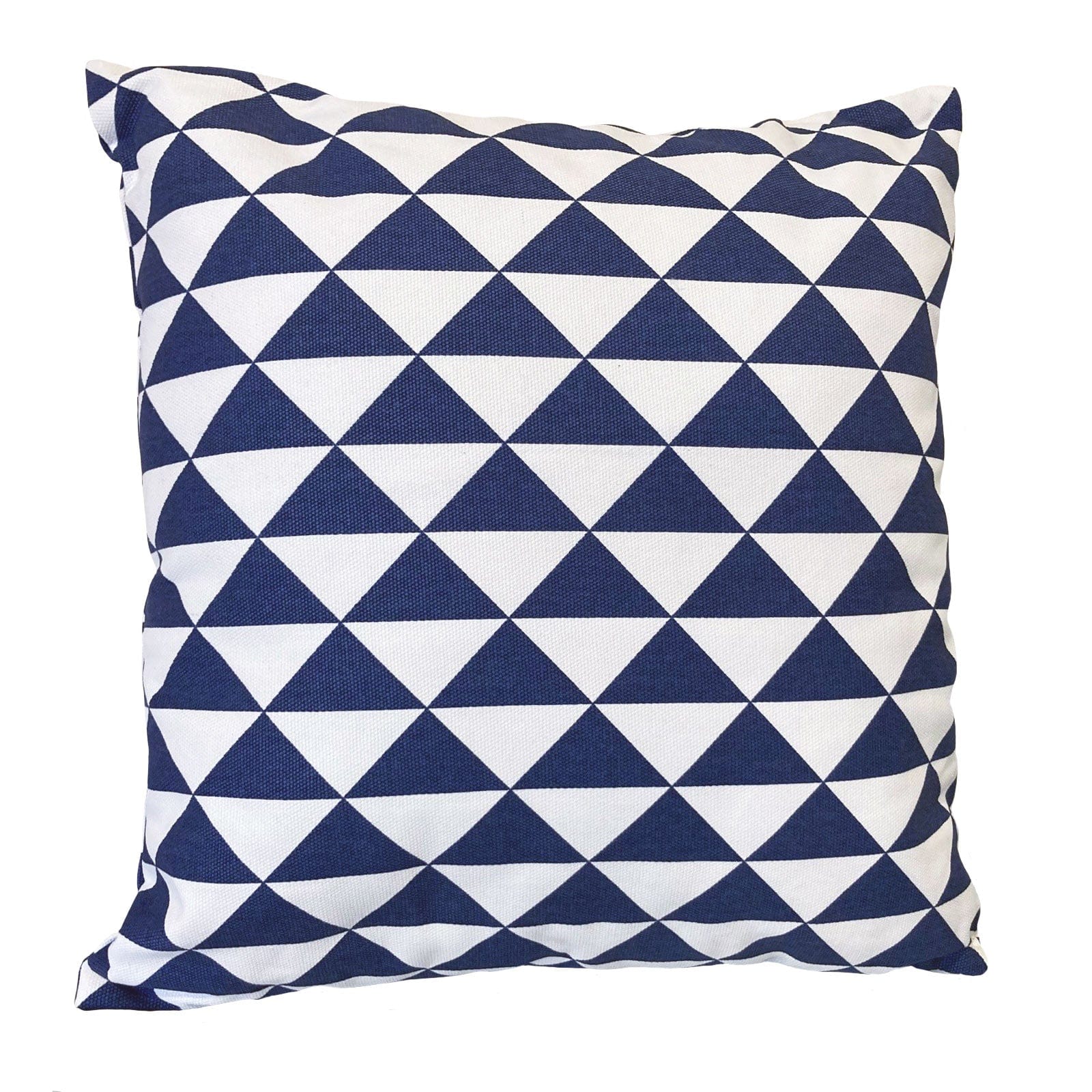 Navy Blue Triangles Indoor Outdoor Cushion