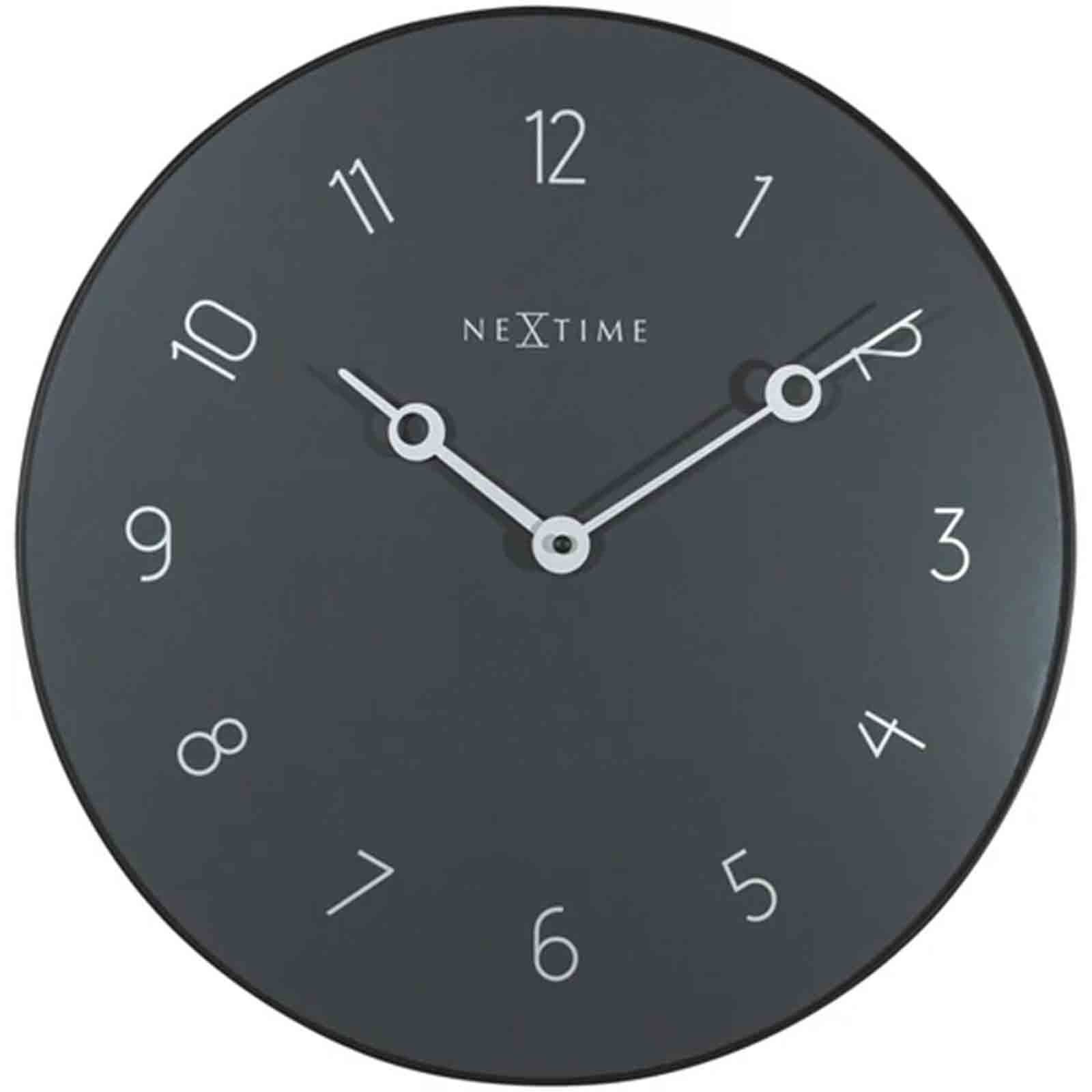 NeXtime Carousel Grey Glass Wall Clock