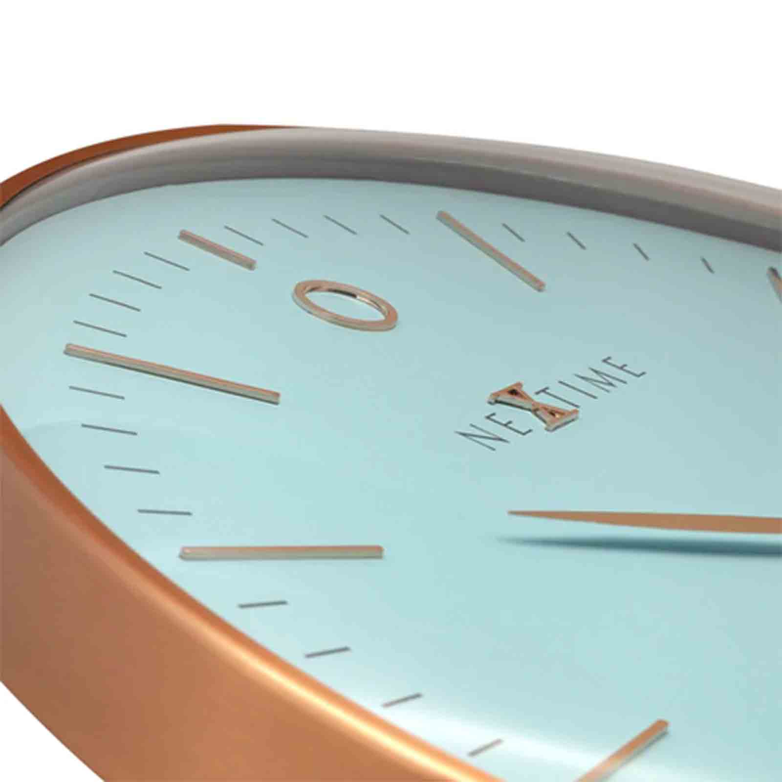 NeXtime GLAMOUR Turquoise & Rose Gold Wall Clock