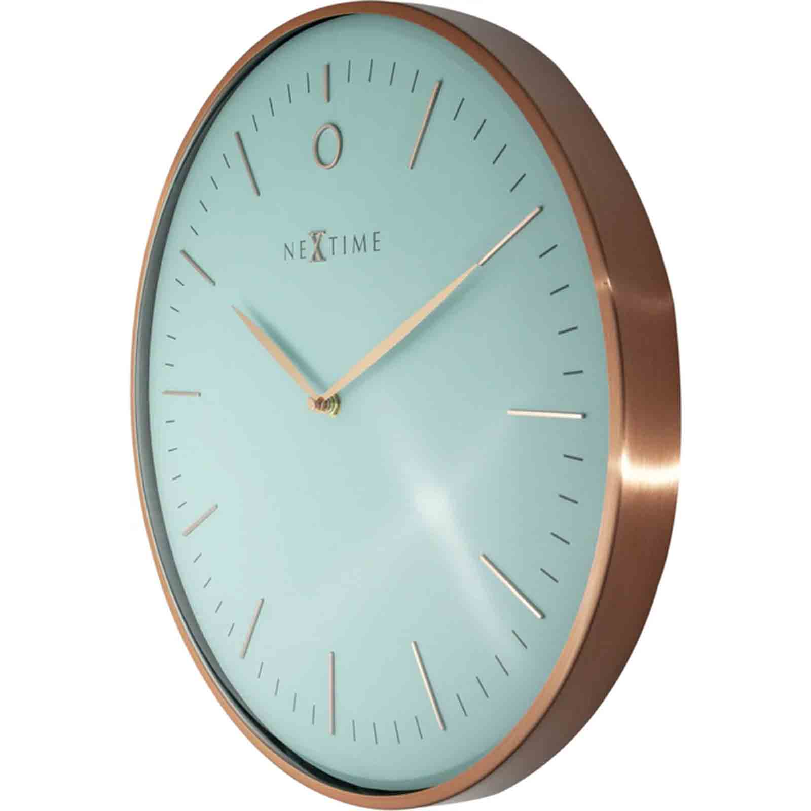 NeXtime GLAMOUR Turquoise & Rose Gold Wall Clock