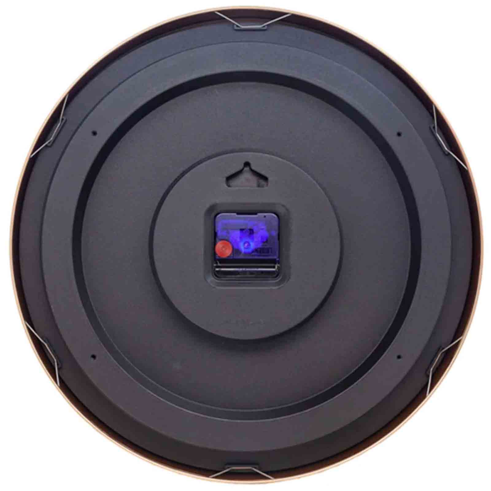 NeXtime GLAMOUR Turquoise & Rose Gold Wall Clock - Back of Clock