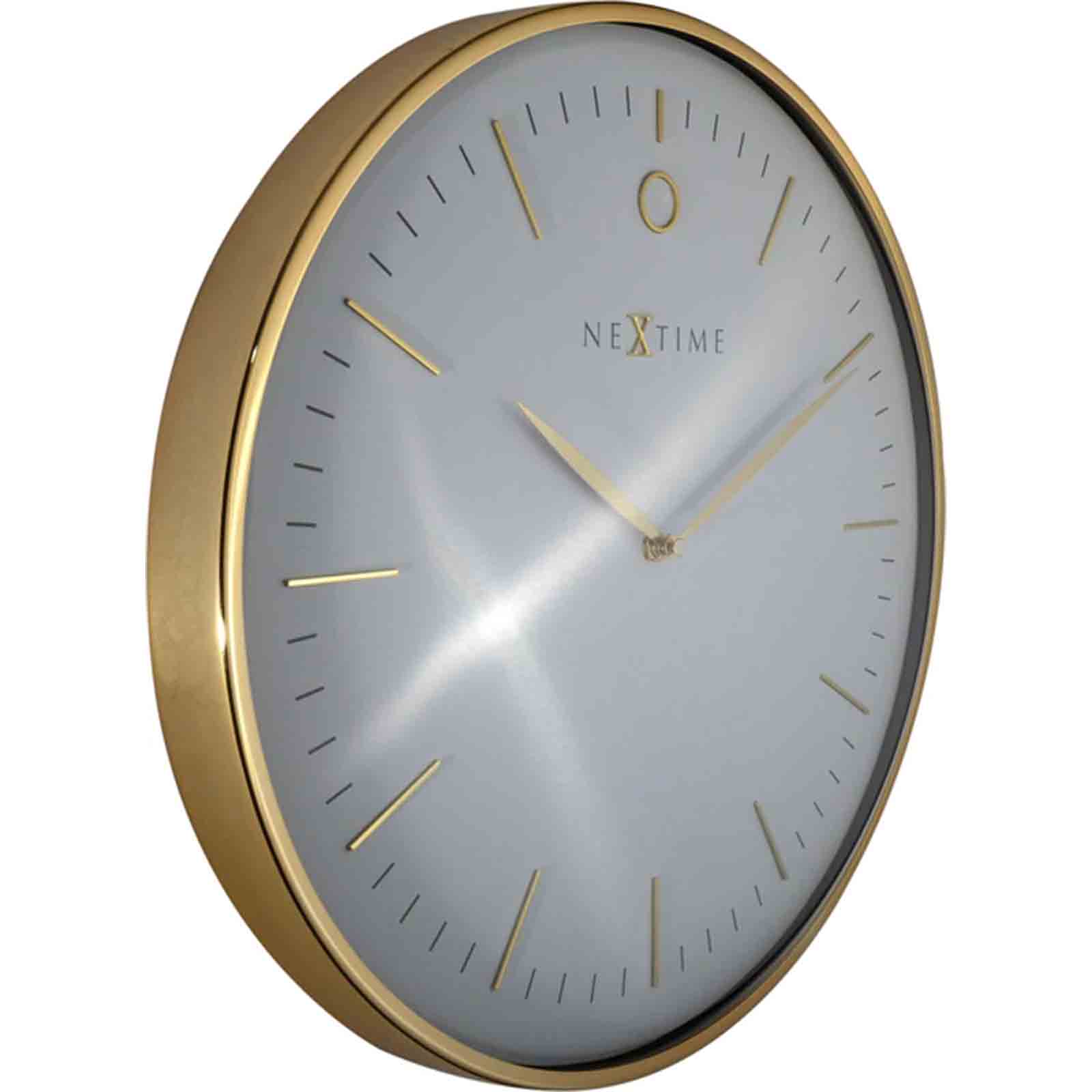 NeXtime GLAMOUR White and Gold Wall Clock