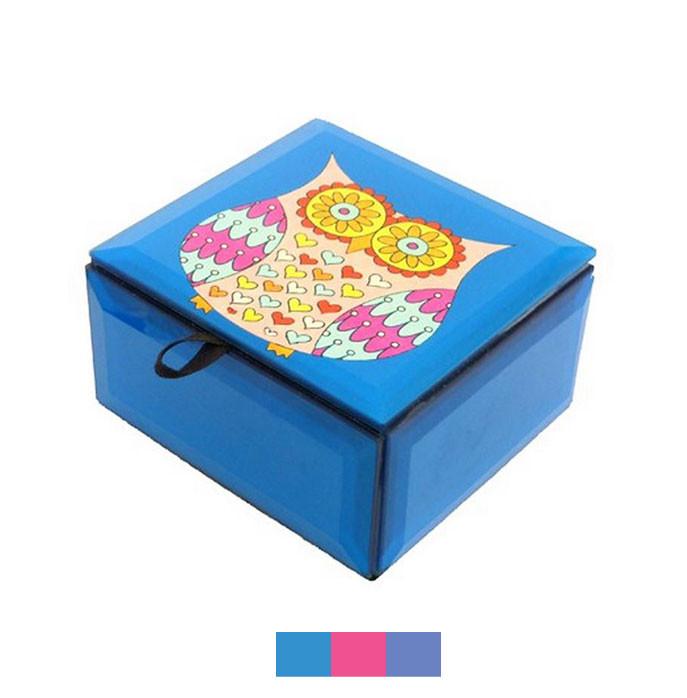 Owl Glass Jewellery Box.