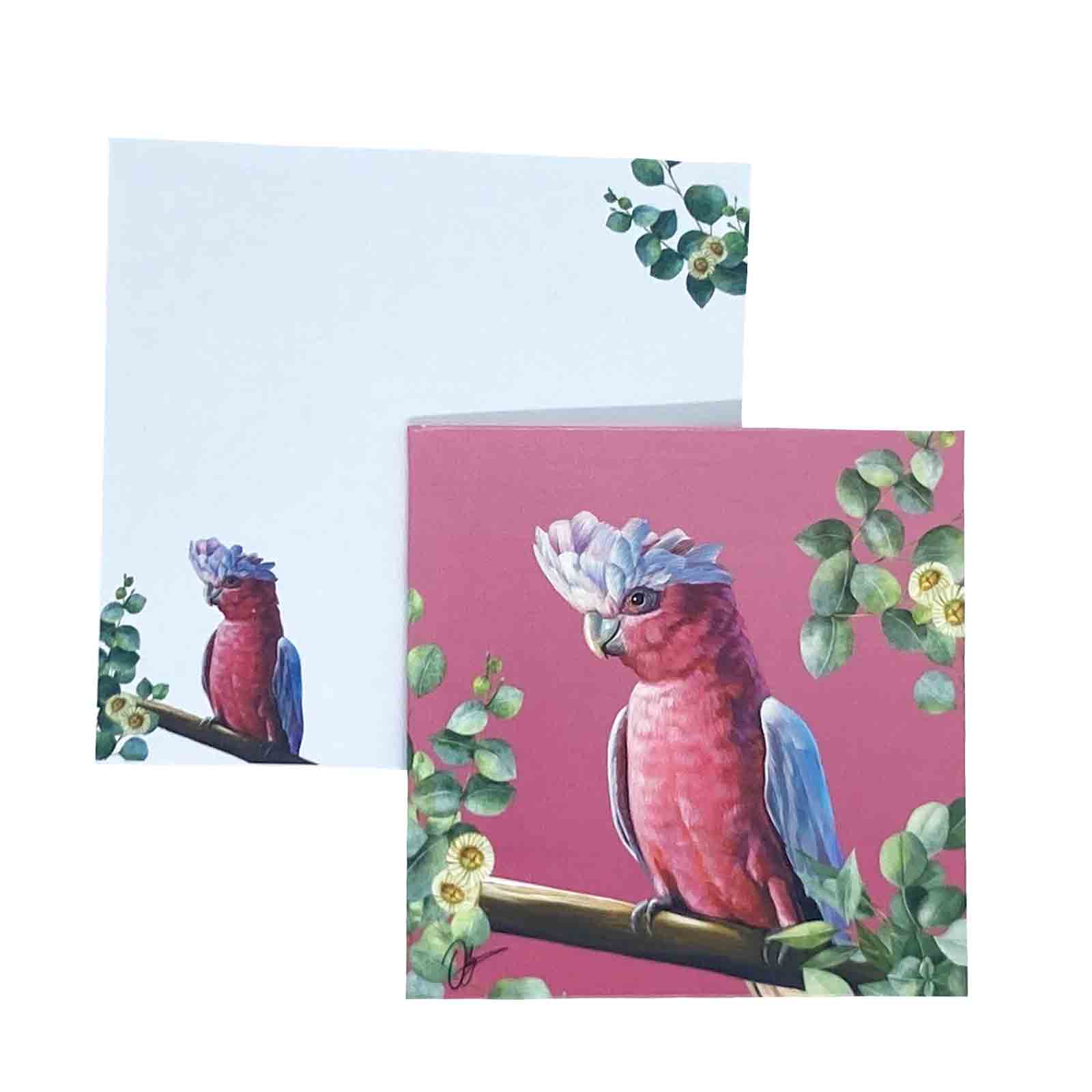 Pink Galah Birds of Australia Gift Tag Card