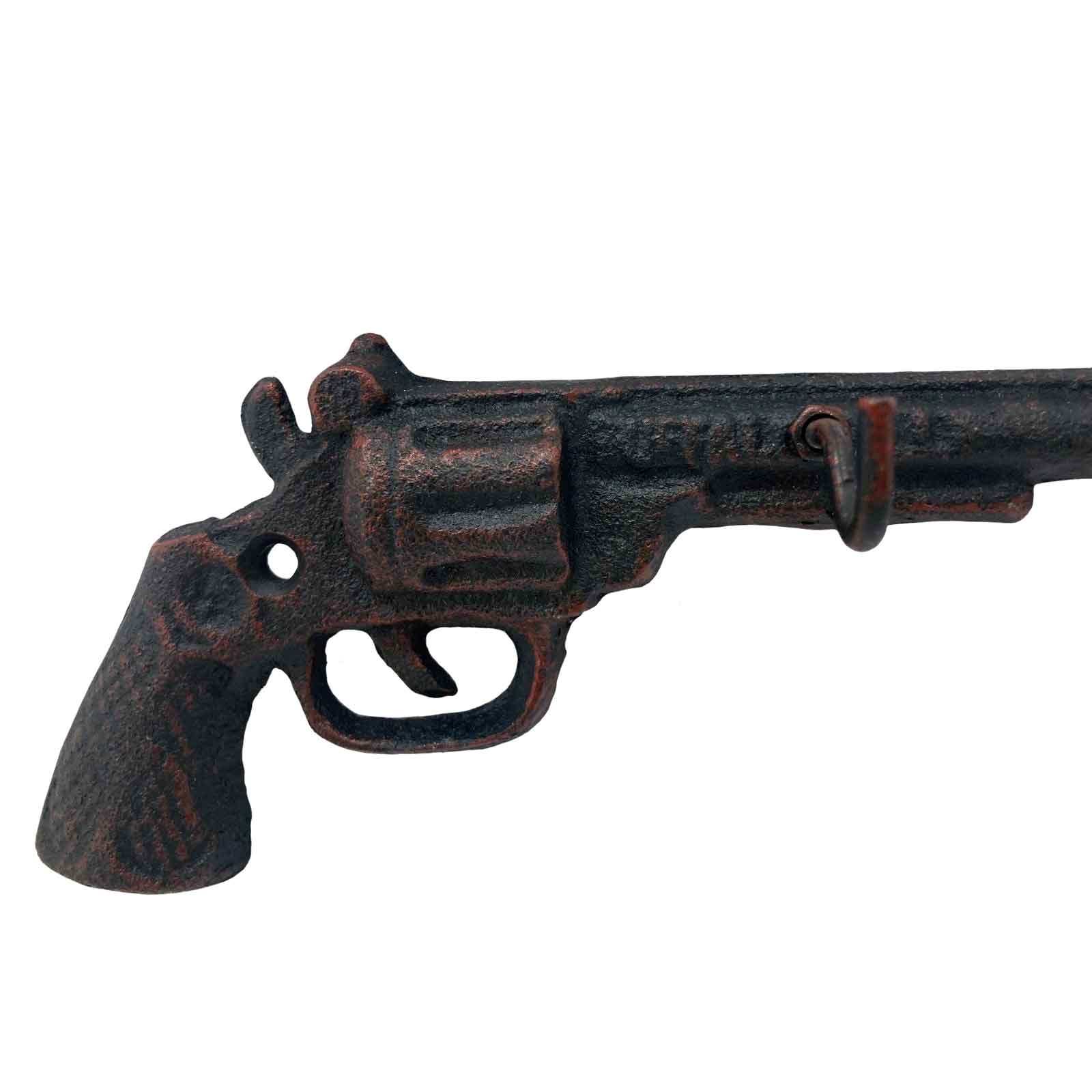 Antique Style Pistol Wall Hook Closeup
