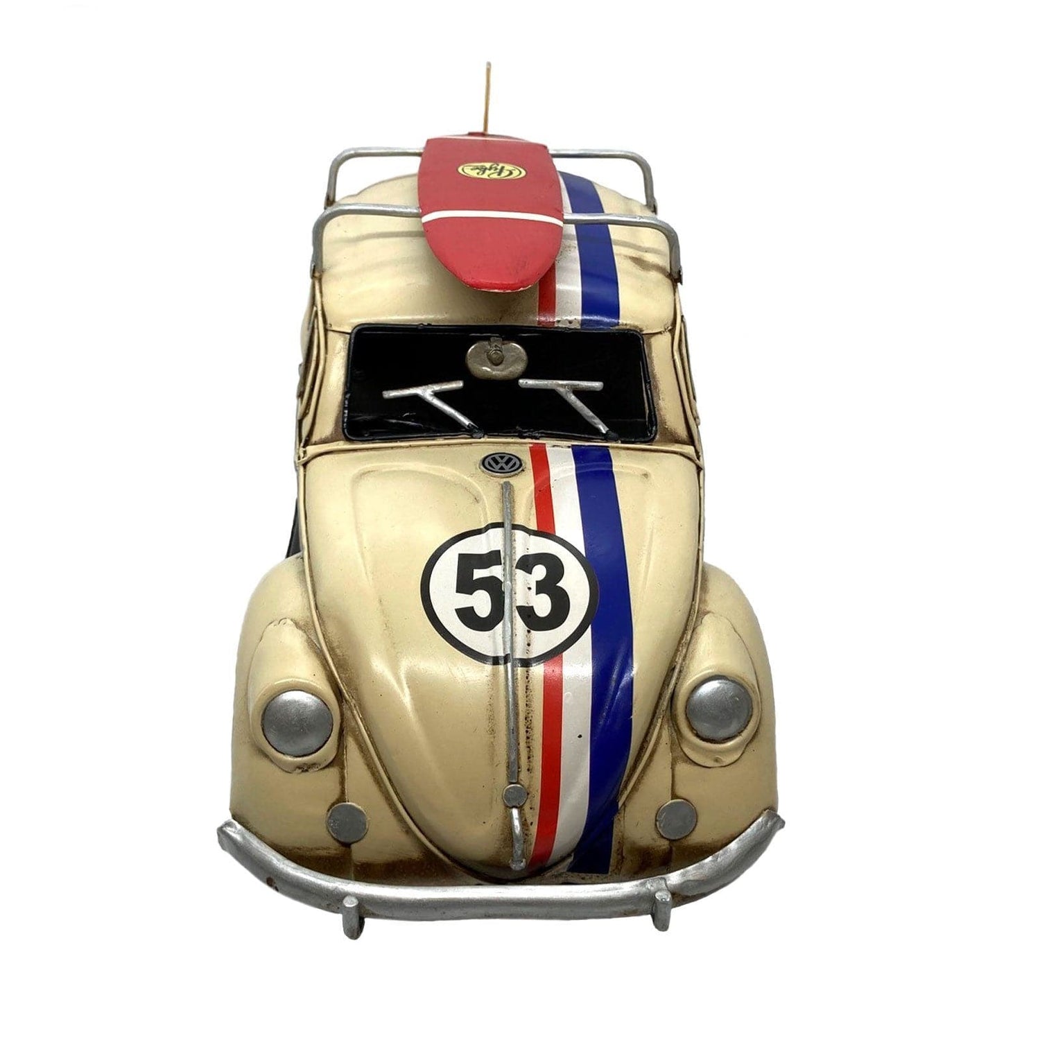 34cm Racing Stripe VW Beetle with Surfboard