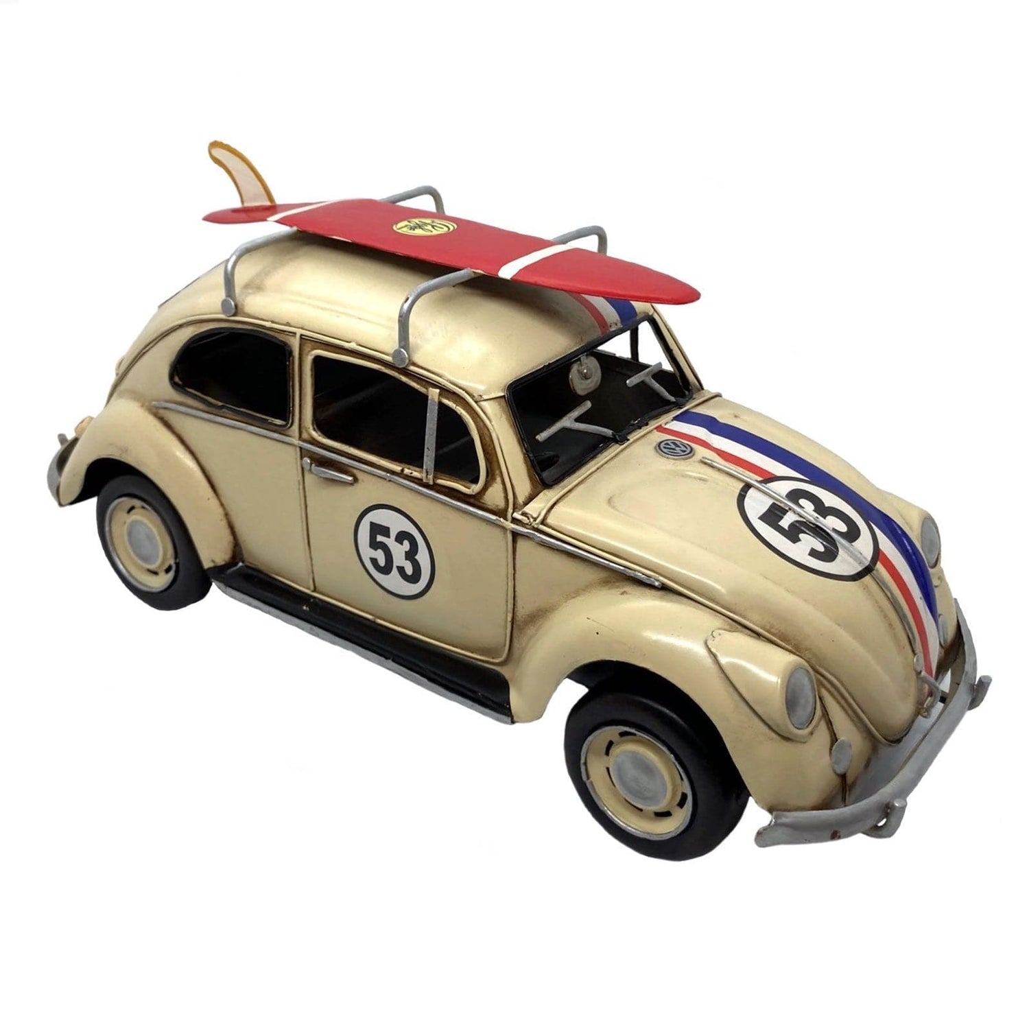 34cm Racing Stripe VW Beetle with Surfboard