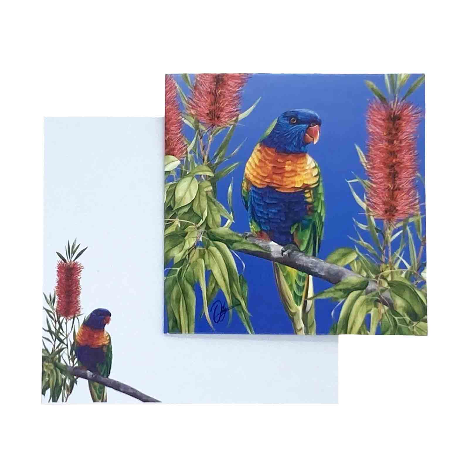 Rainbow Lorikeet Birds of Australia Gift Tag Card