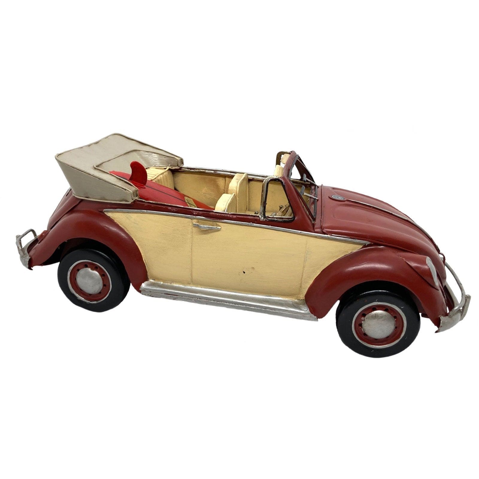 34cm Red VW Beetle with Surfboard