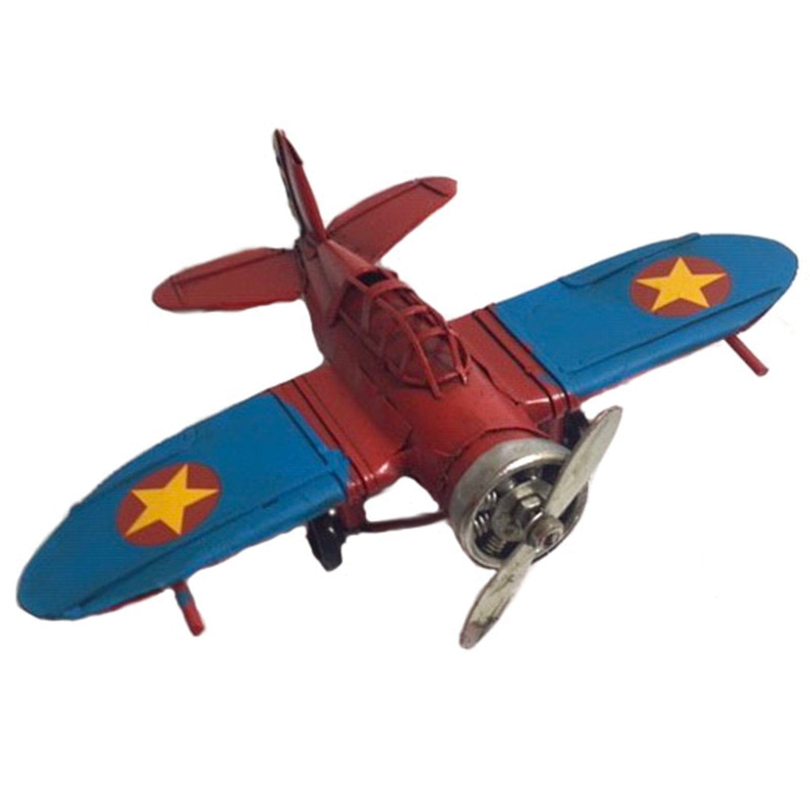 Red Mini Roamer Plane - Small Vintage Style Metal Plane.