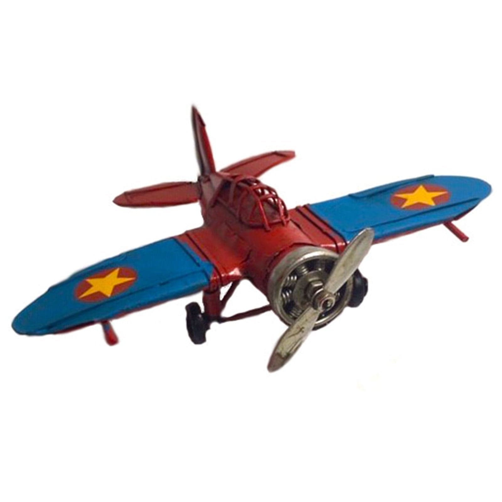 Red Mini Roamer Plane - Small Vintage Style Metal Plane.