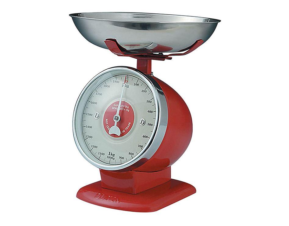 Red Metal Streamline Kitchen Scale - Dulton.