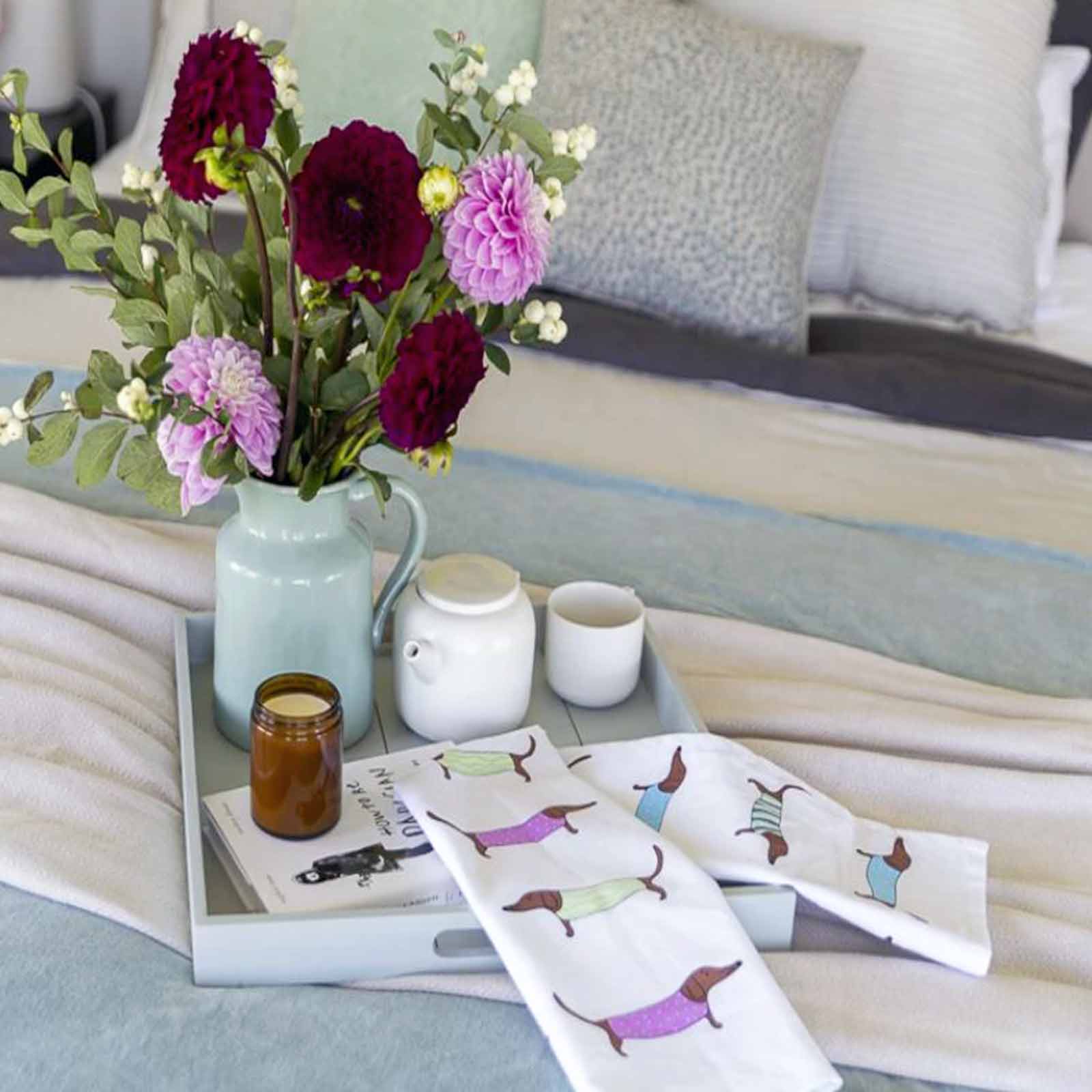 SAUSAGE DOGS 100% Cotton Tea Towel