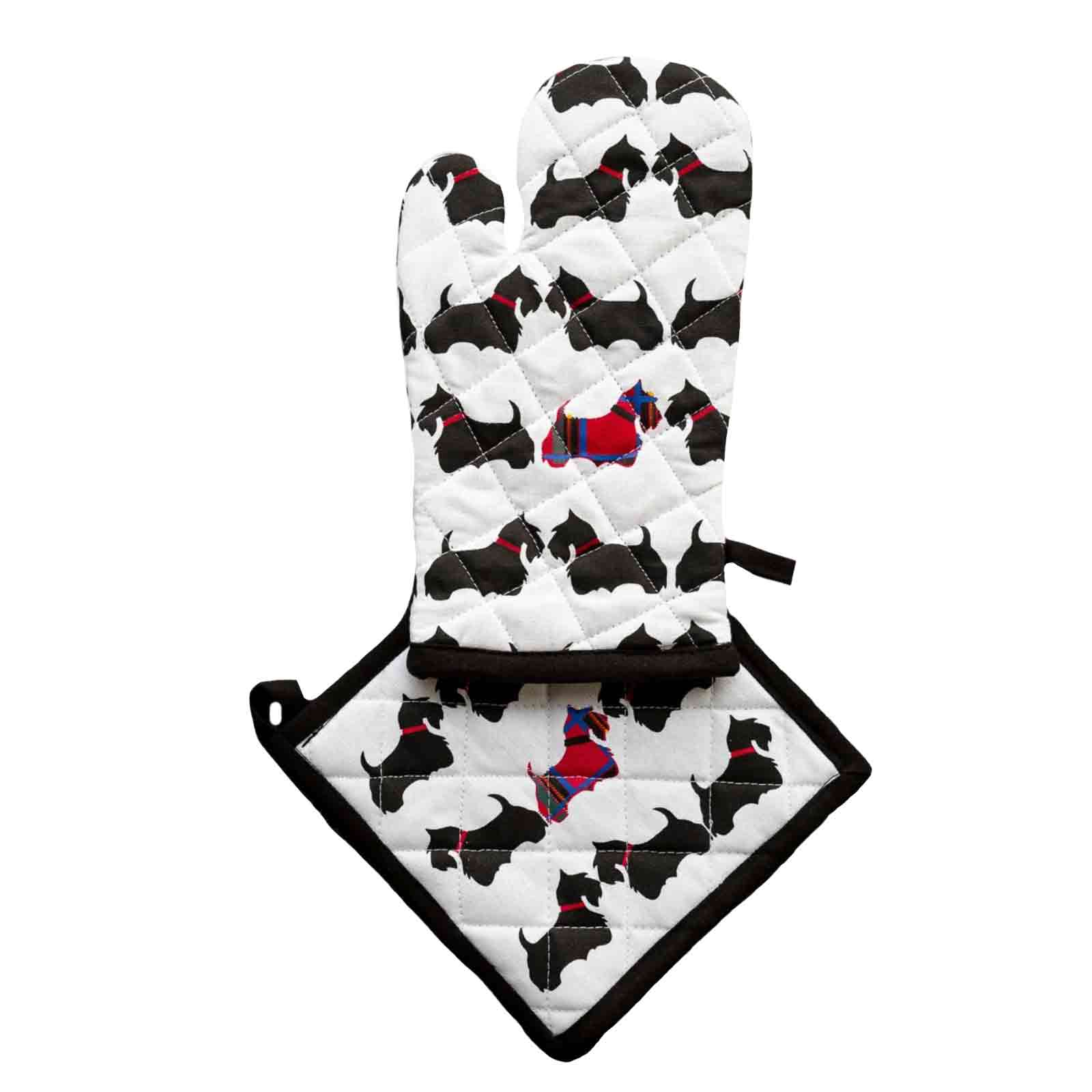 SCOTTIE DOGS Oven Mitt & Pot Holder Set - Hello Homewares