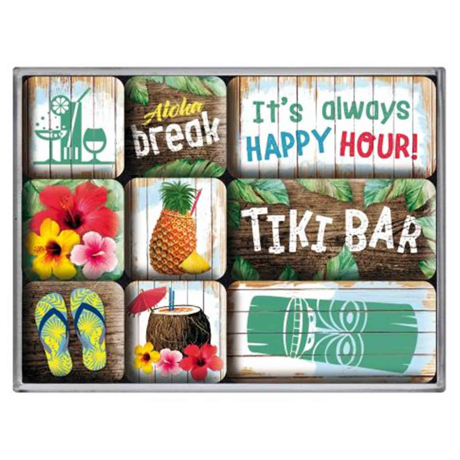Tiki Bar - Nostalgic Art Magnets - Set of 9