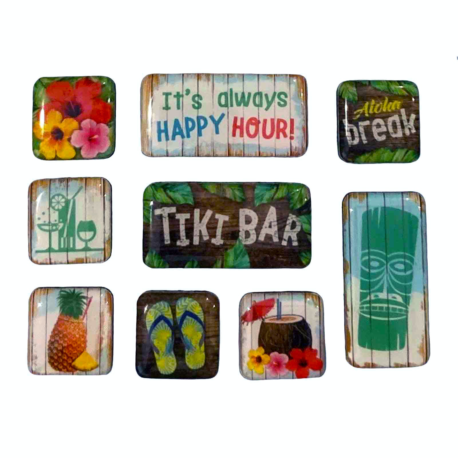 Tiki Bar - Nostalgic Art Magnets - Set of 9