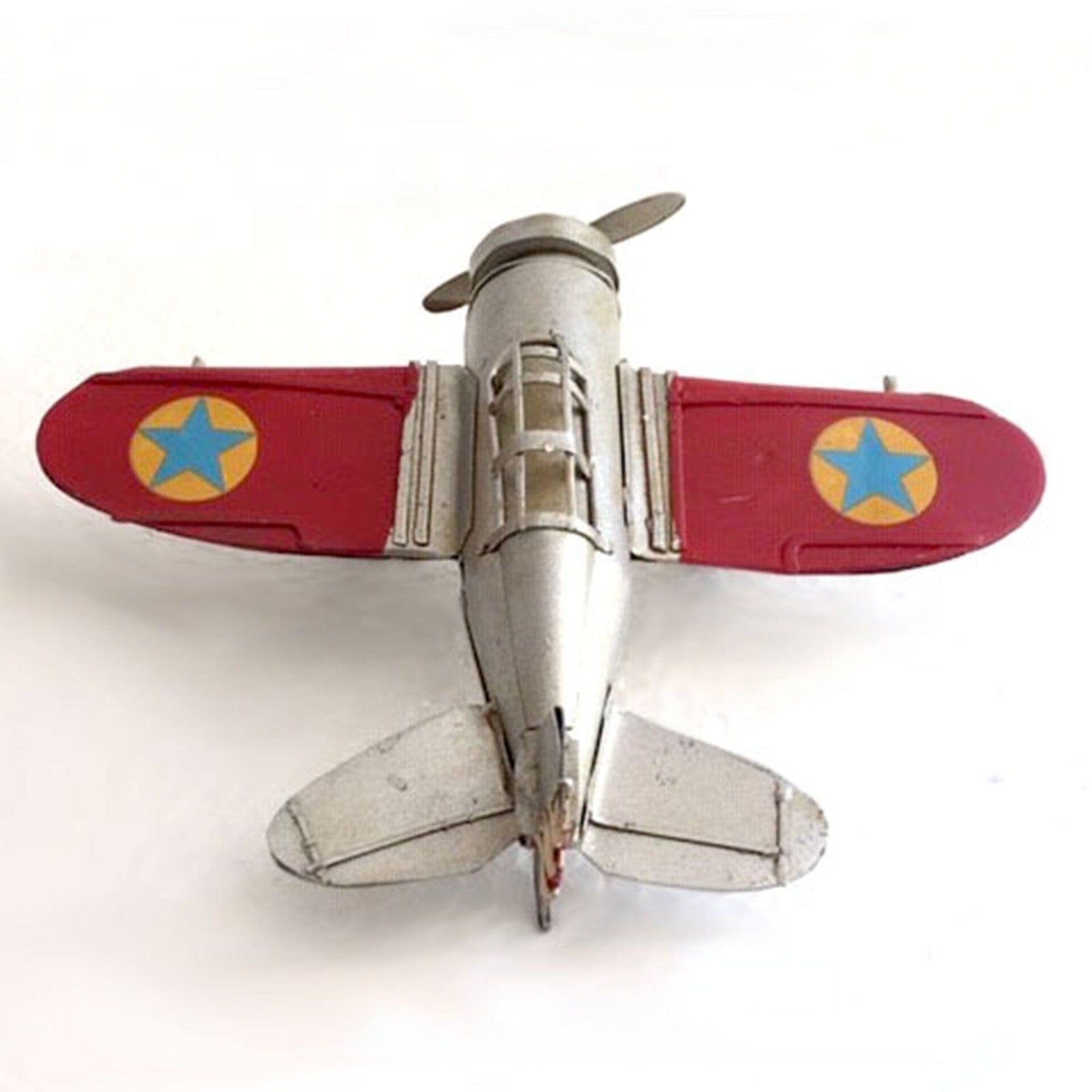 Silver Mini Roamer Plane - Small Vintage Style Metal Plane.