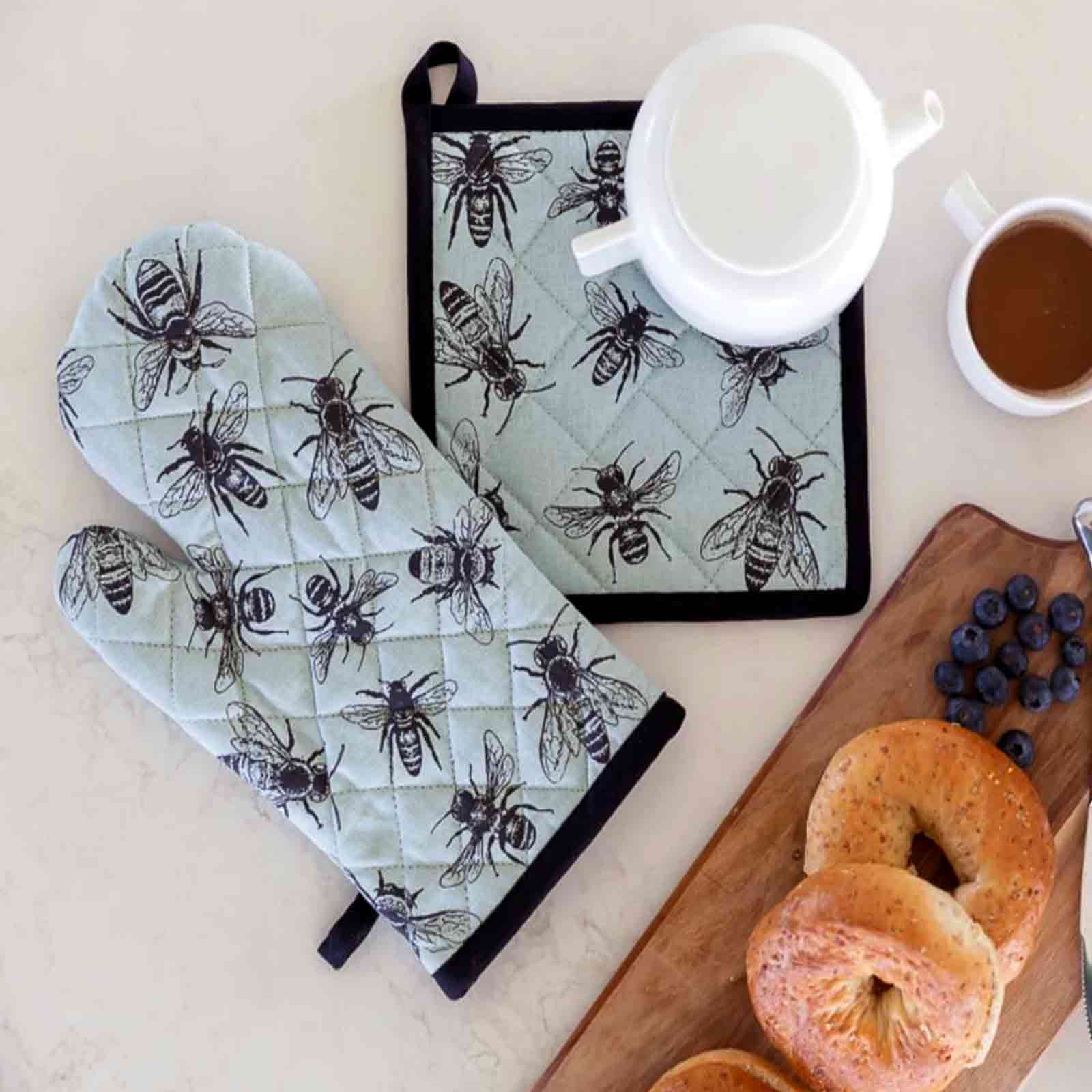 Sketch Bees Oven Mitt & Pot Holder