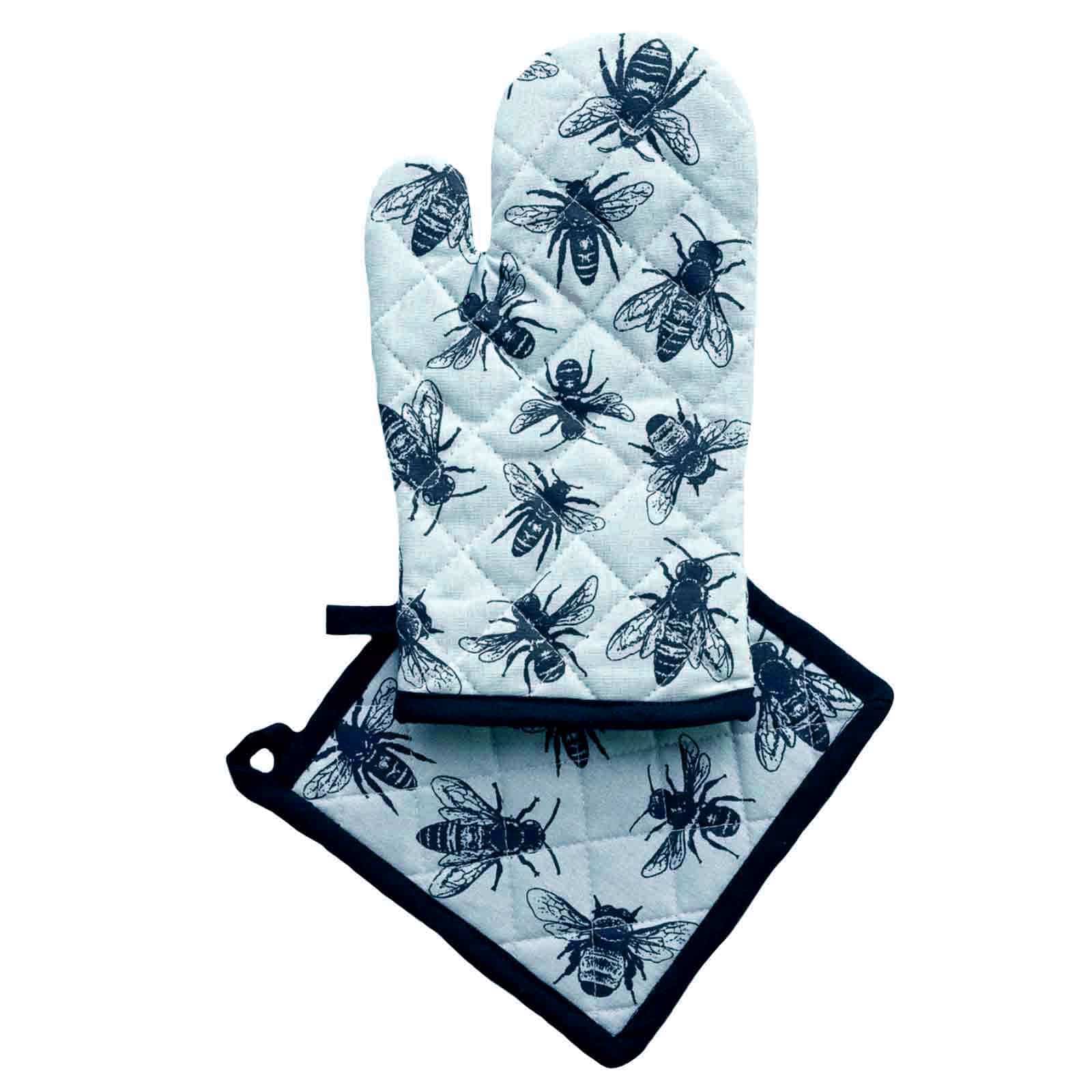 Sketch Bees Oven Mitt & Pot Holder