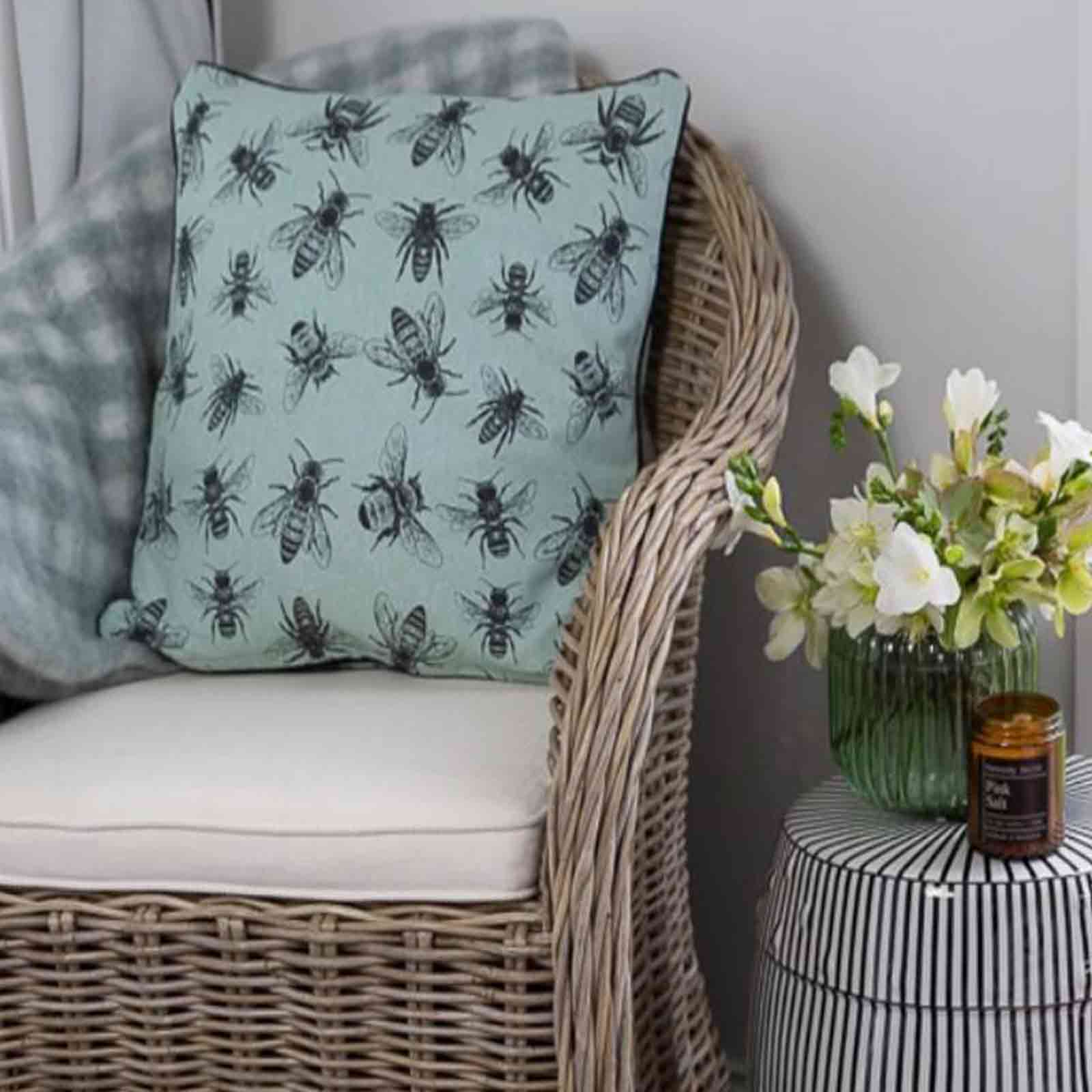 Sketch Bees 45cm Cotton Cushion