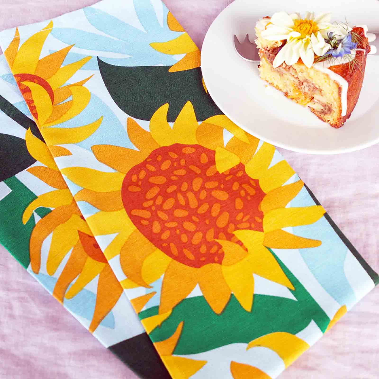 Sunflowers 100% Cotton Tea Towel