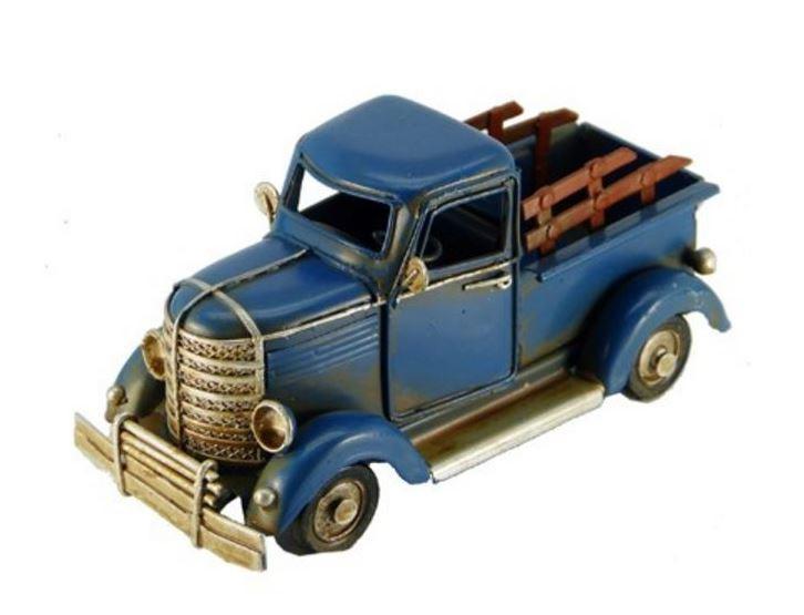 Blue Tin Pickup Truck.