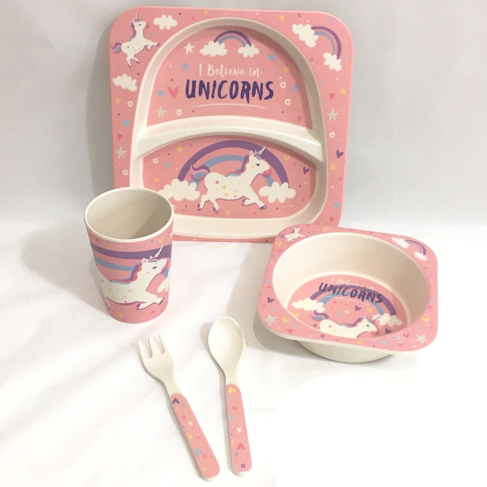 Unicorn 5 Piece Eco-friendly Bamboo Dining Set.