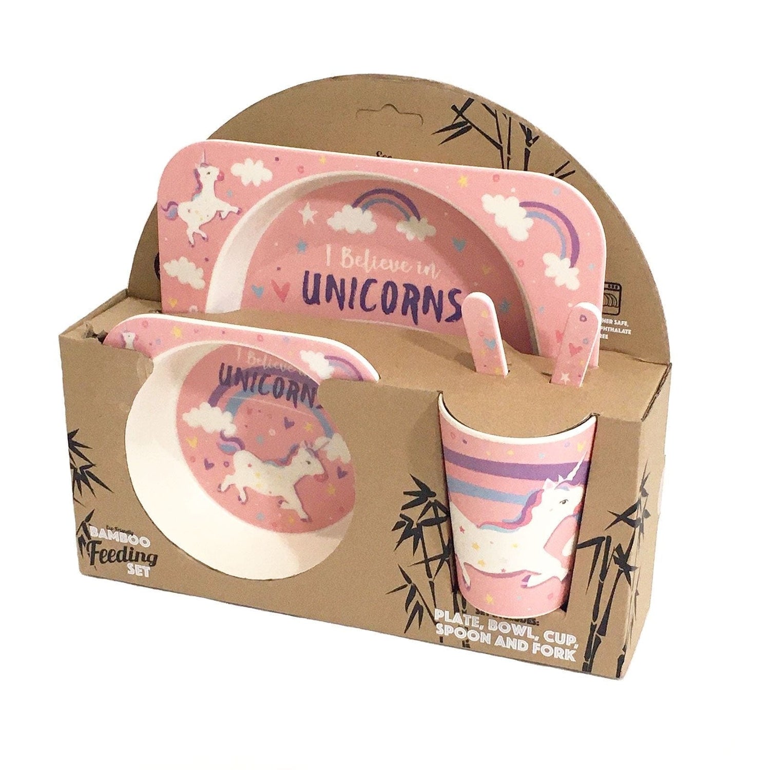 Unicorn 5 Piece Eco-friendly Bamboo Dining Set.