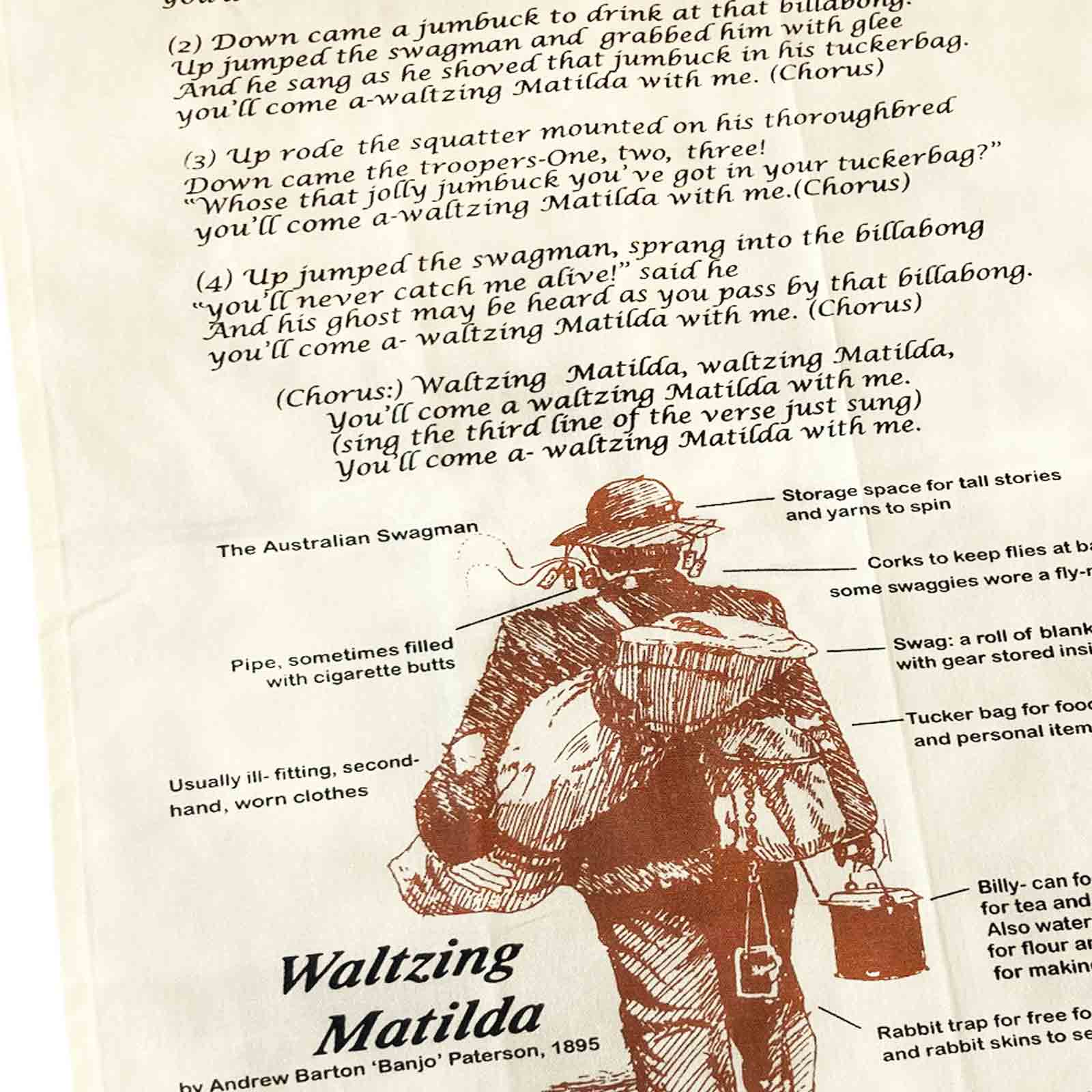 Waltzing Matilda 100% Cotton Tea Towel - Hello Homewares