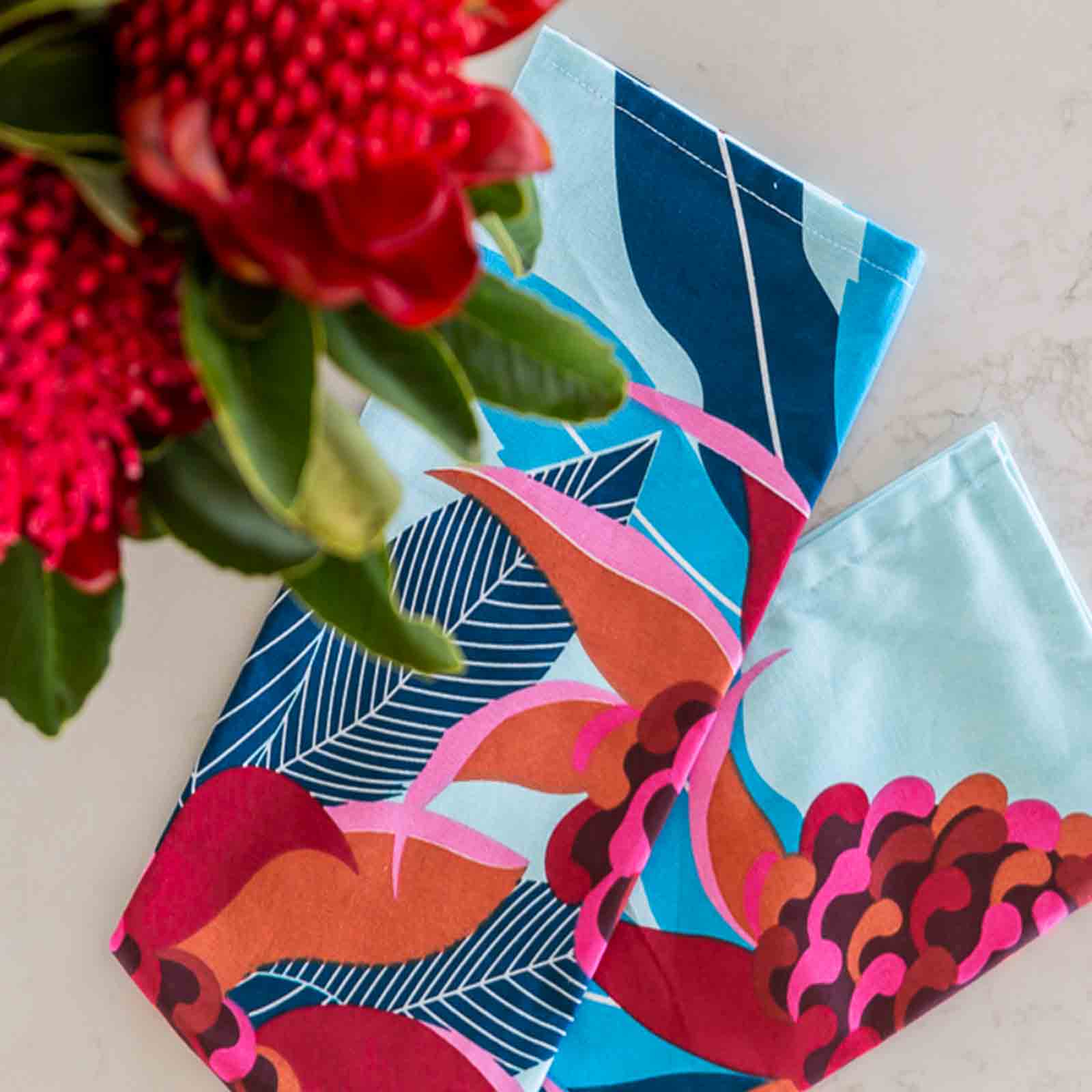 Waratah 100% Cotton Tea Towel - Hello Homewares